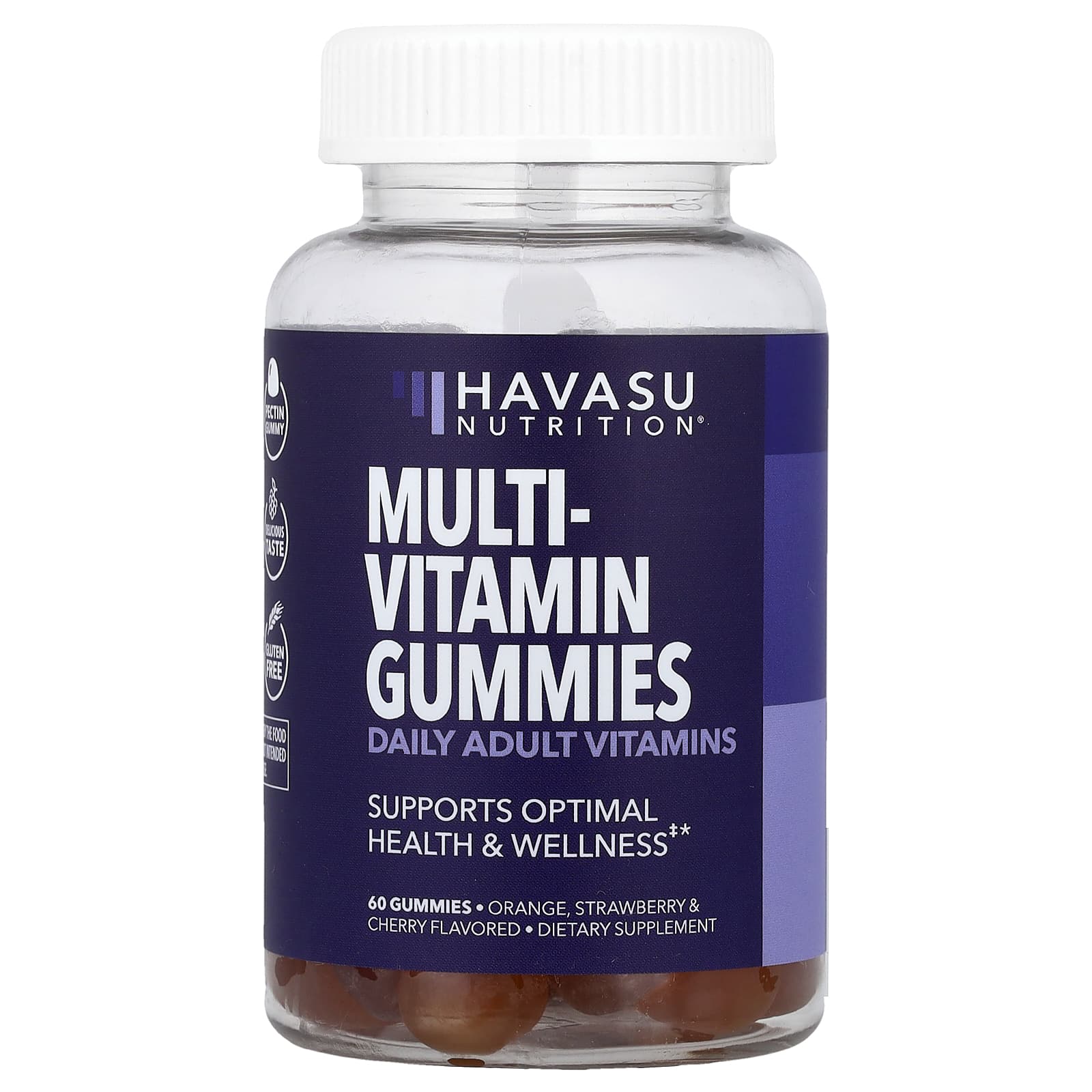 Havasu Nutrition Multivitamin Gummies, Strawberry & Cherry – Orange – 60 gommes — Tunisie