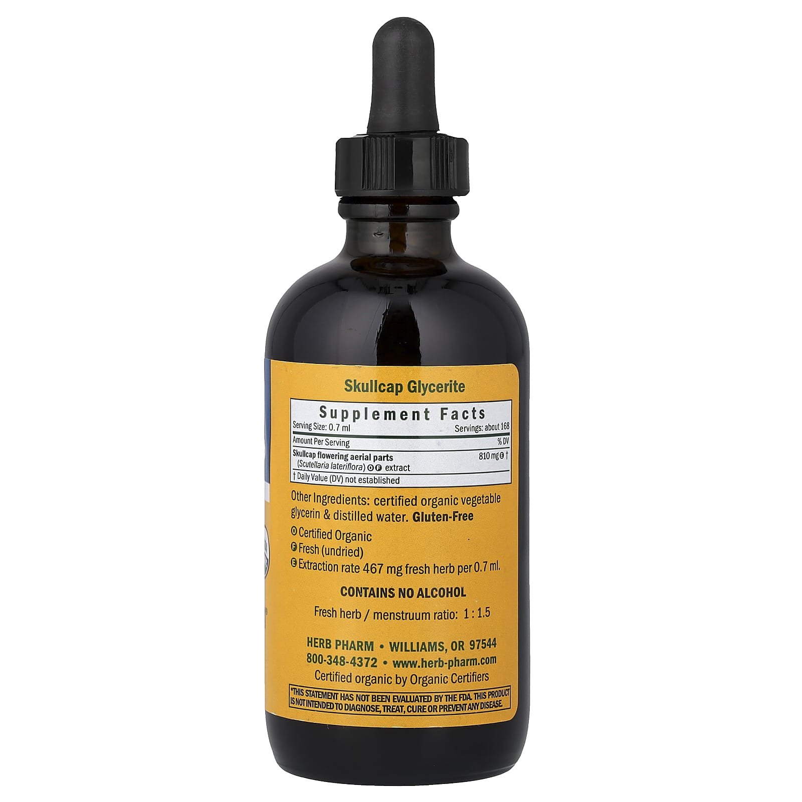 Herb Pharm Skullcap, Alcohol-Free – 120 ml — photo 2 sur 2