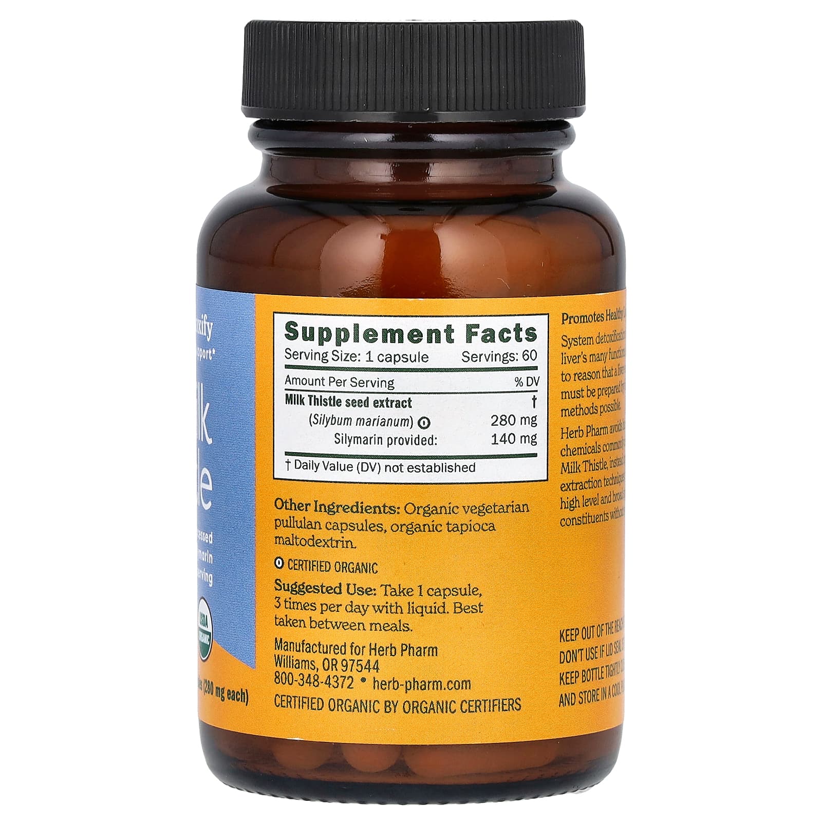 Herb Pharm Milk Thistle – 60 gélules végétales — photo 2 sur 2