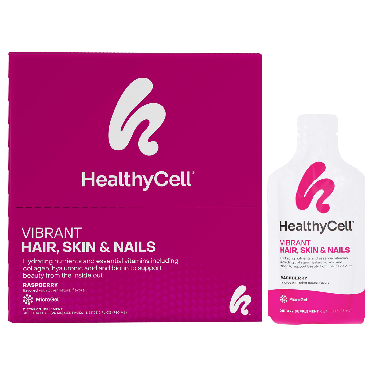 HealthyCell Vibrant Hair, Skin & Nails – Raspberry – 25 ml — Tunisie