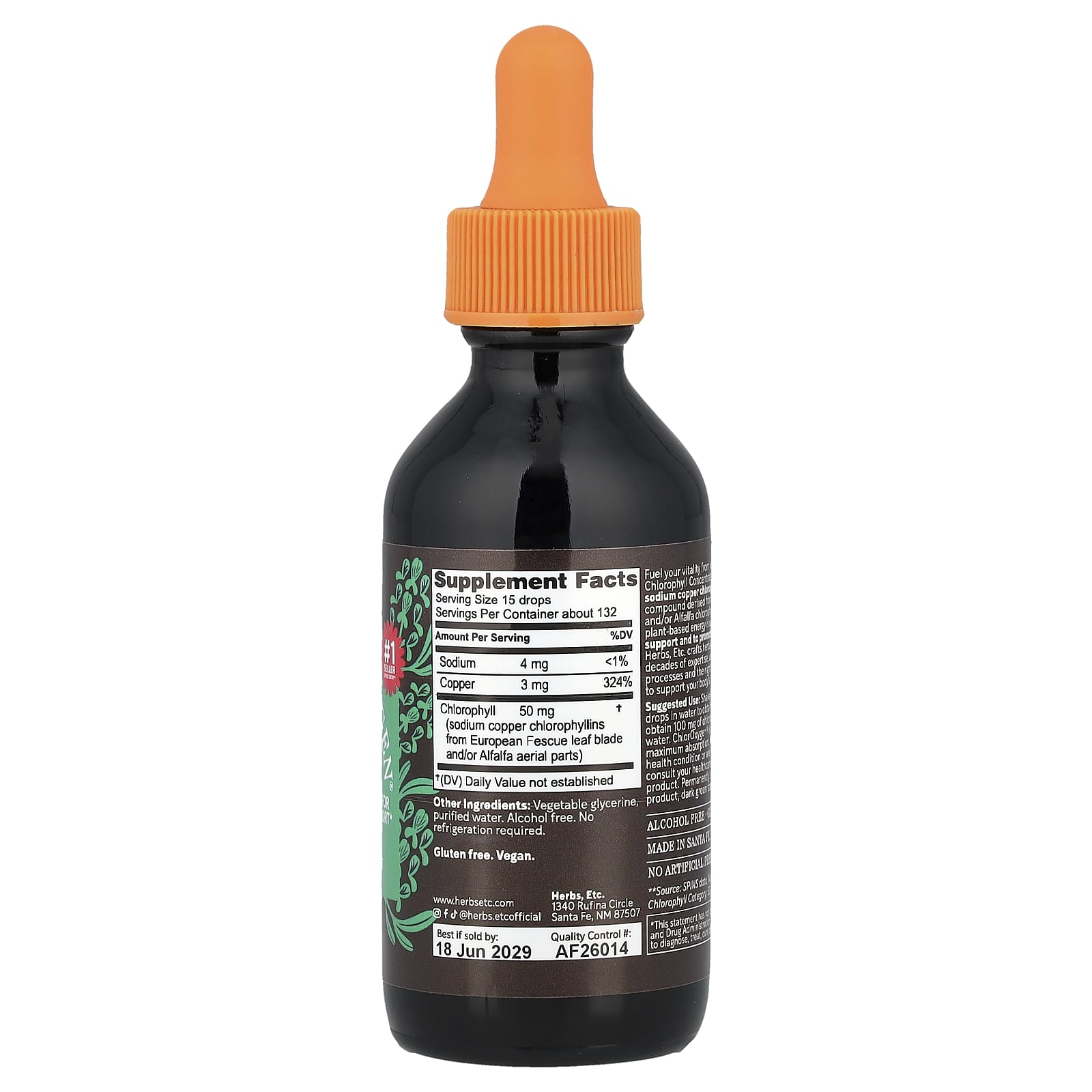 Herbs Etc. ChlorOxygen, Original, Alcohol Free – 59 ml — photo 2 sur 2