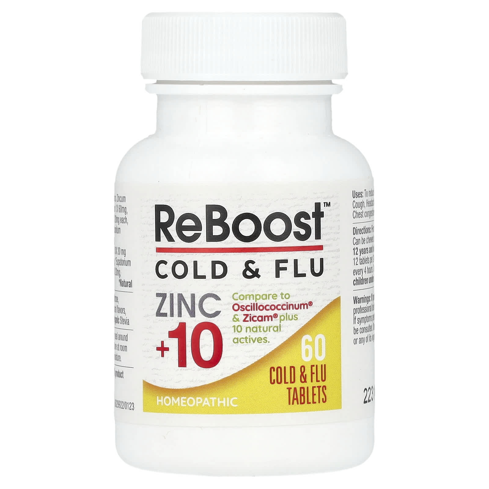 MediNatura T-Relief, ReBoost, Max Cold & Flu Relief – 60 comprimés — étiquette 2