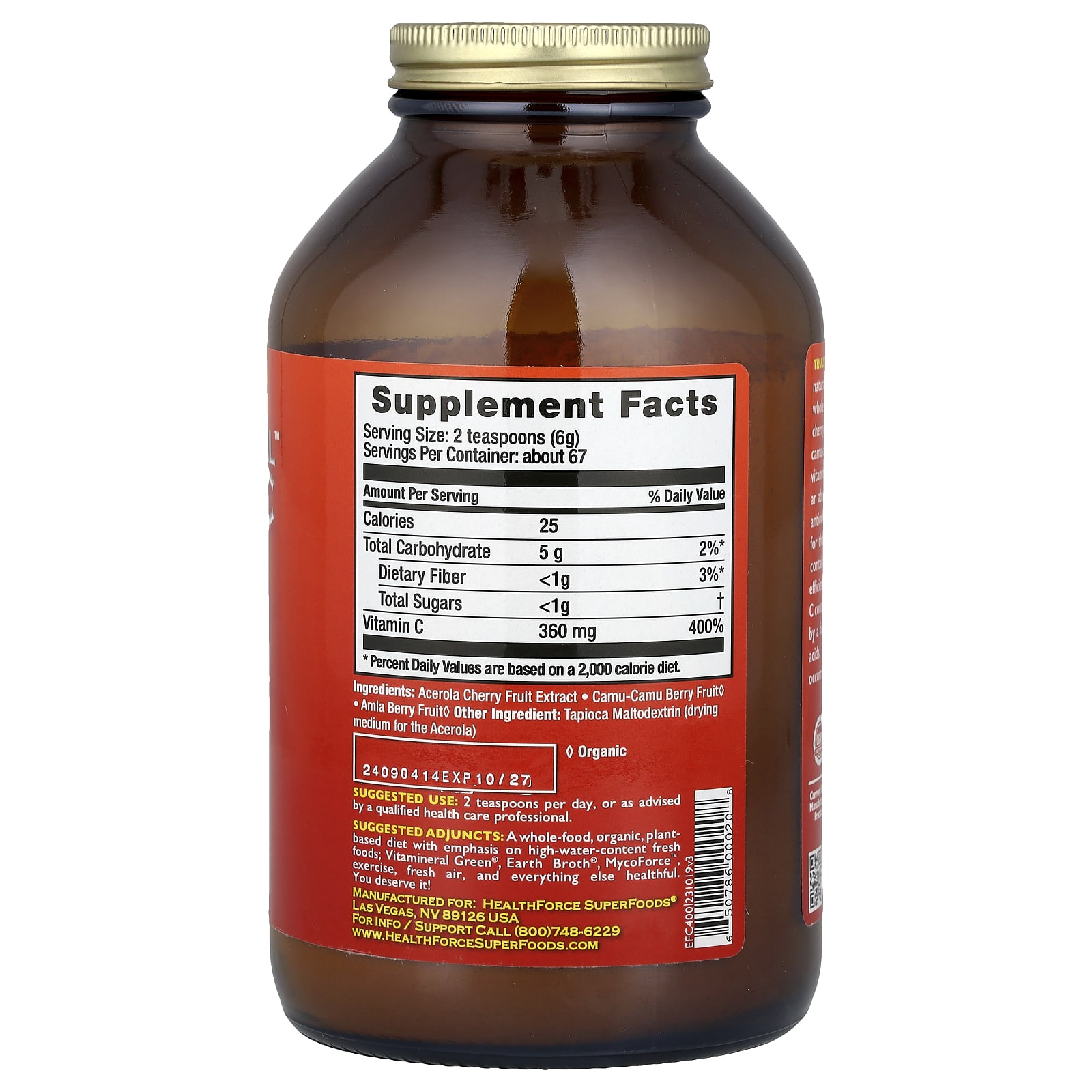 HealthForce Superfoods Truly Natural Vitamin C – 400 g — photo 2 sur 2