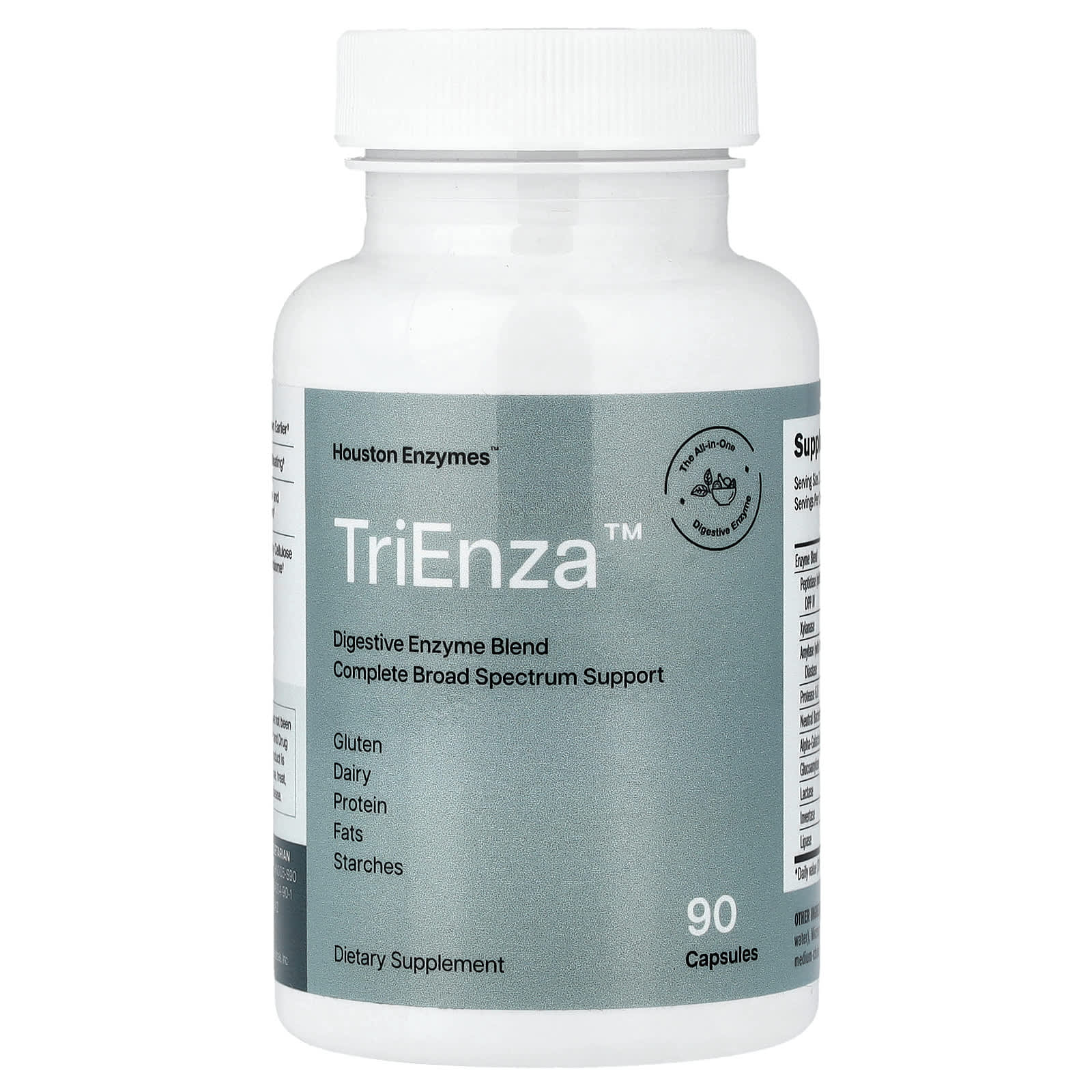 Houston Enzymes TriEnza, Digestive Enzyme Blend – 90 gélules — Tunisie