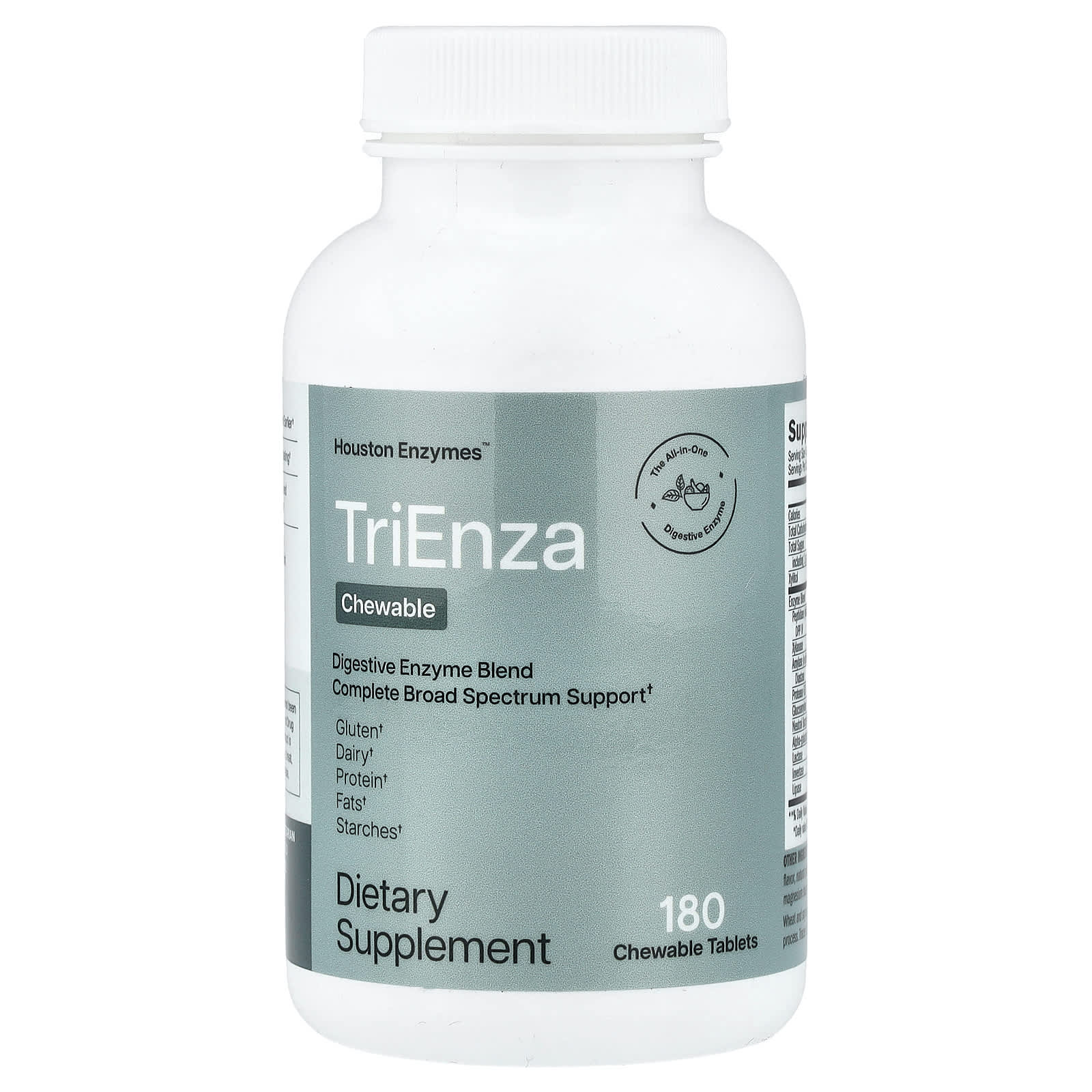Houston Enzymes TriEnza Chewable, 180 Chewable Tablets — Tunisie