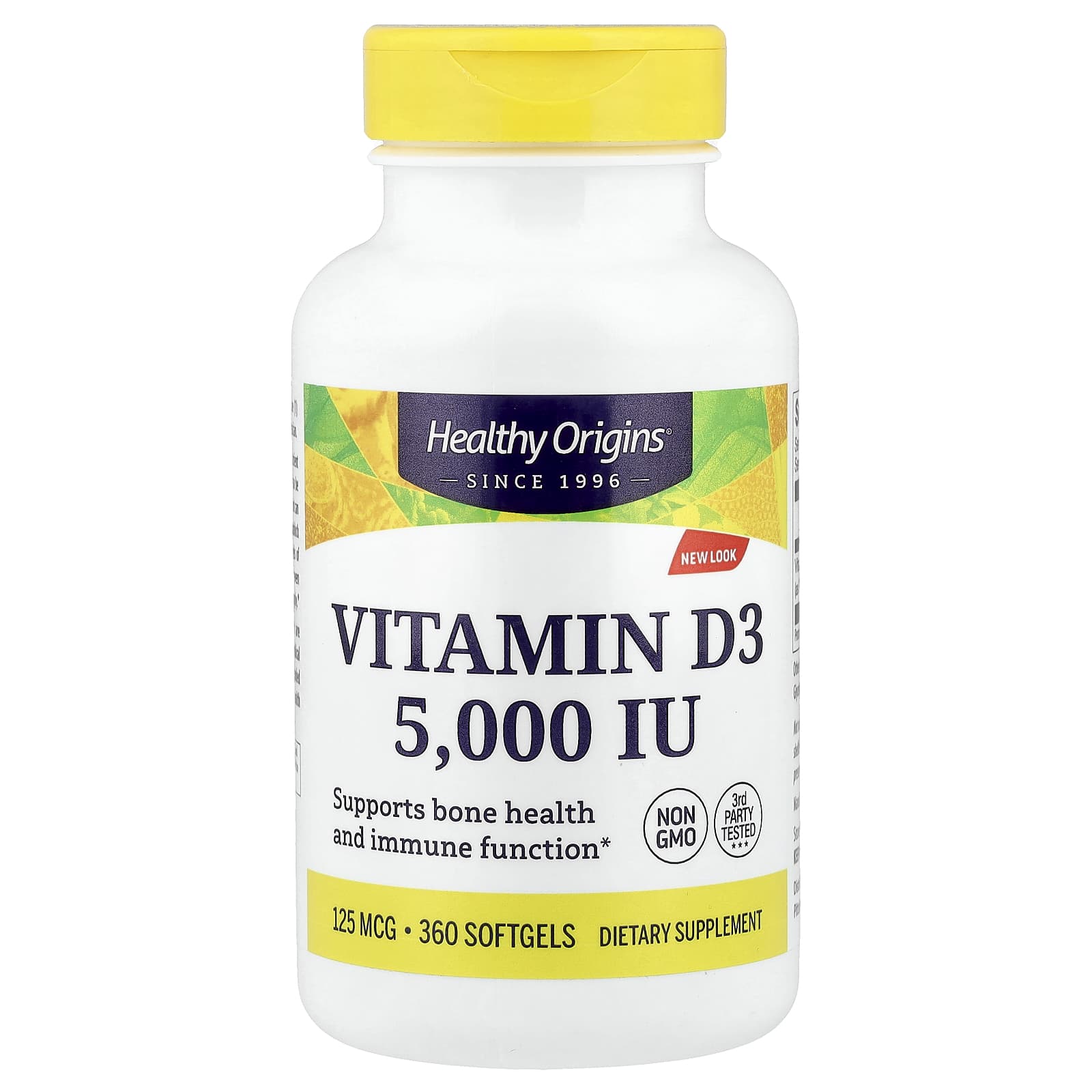 Healthy Origins Vitamin D3 – 125 µg – 360 capsules molles — Tunisie