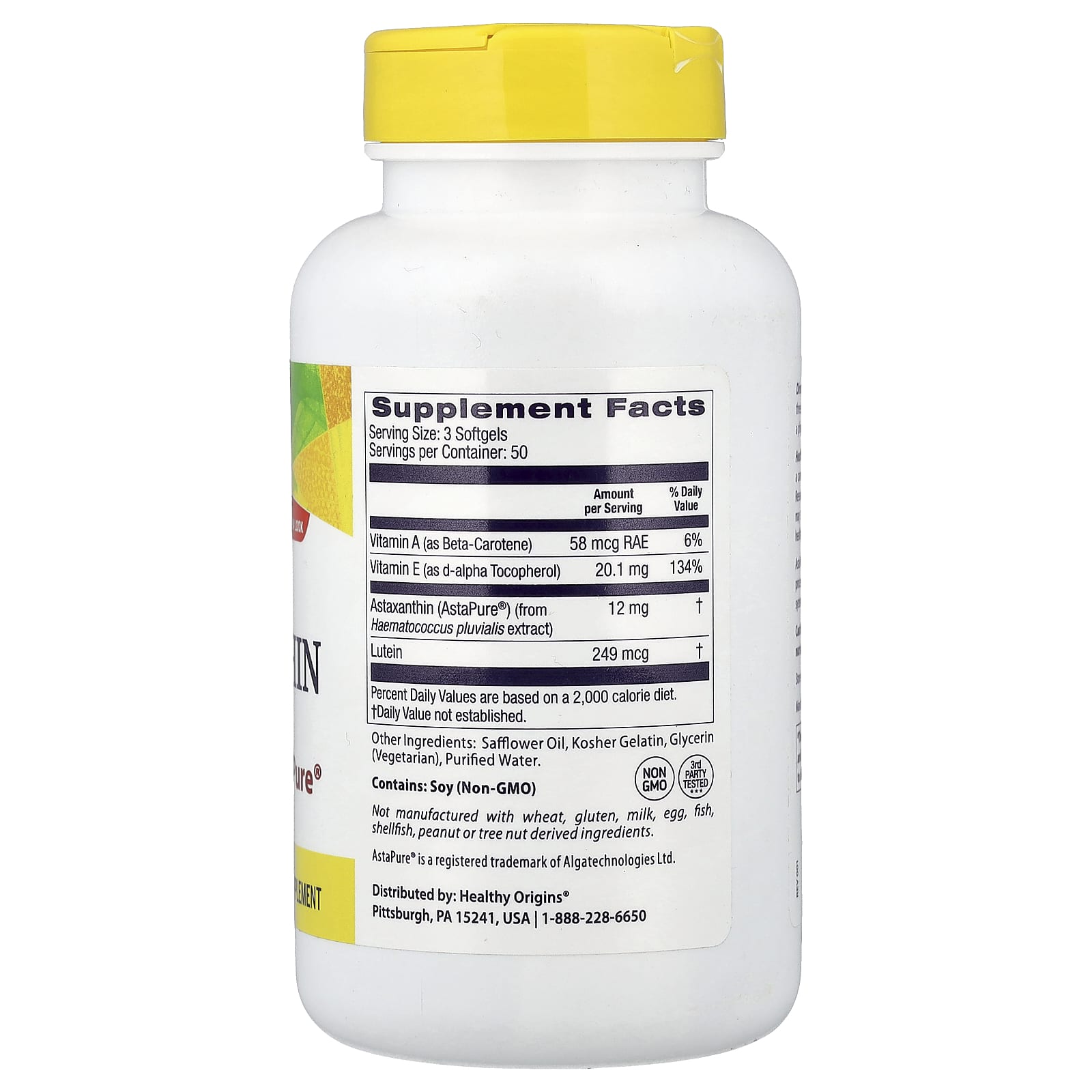 Healthy Origins Natural Astaxanthin – 150 capsules molles — photo 2 sur 2