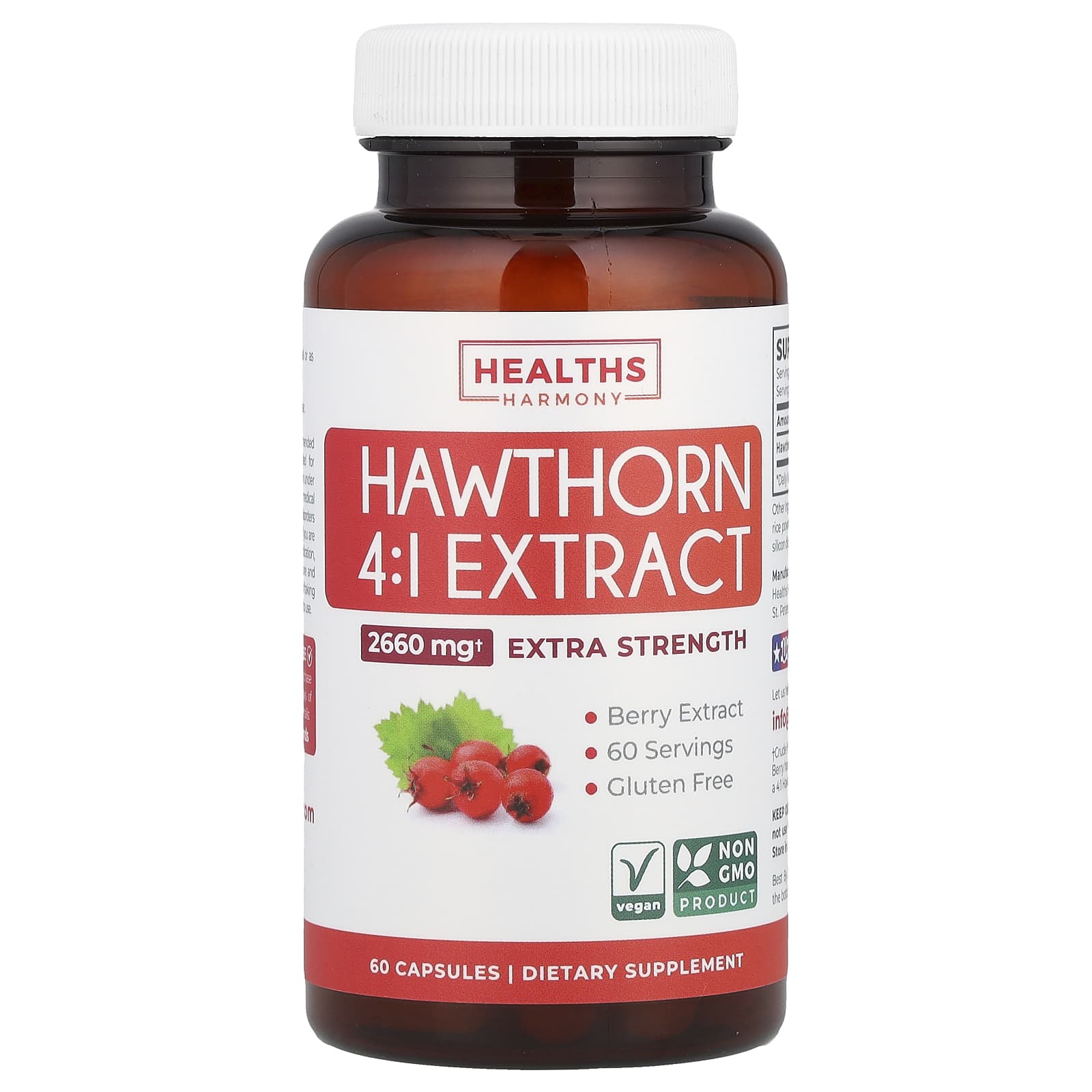 Healths Harmony Hawthorn 4:1 Extract – 60 gélules — Tunisie