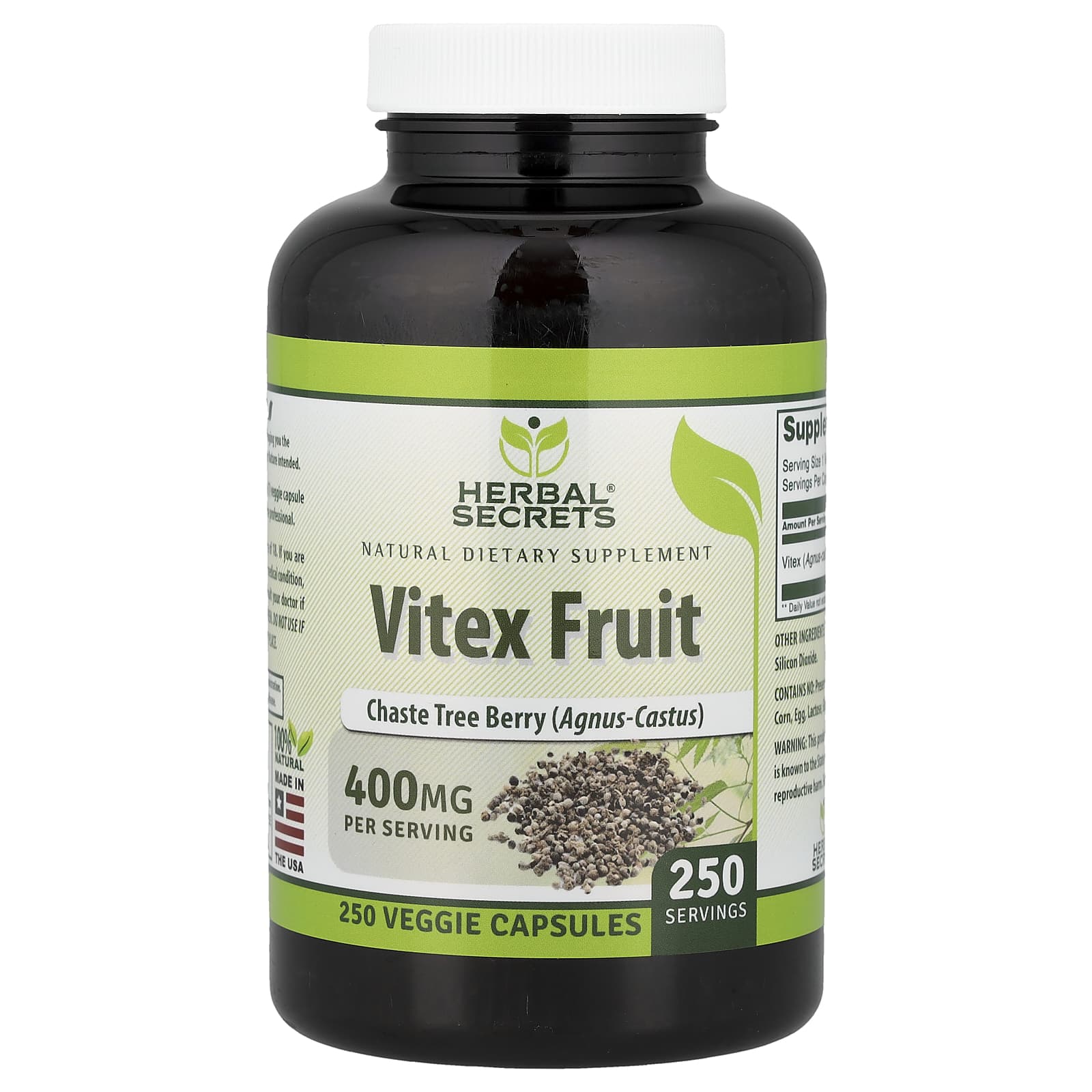 Herbal Secrets Vitex Fruit – Vitex Fruit – 250 gélules végétales — Tunisie
