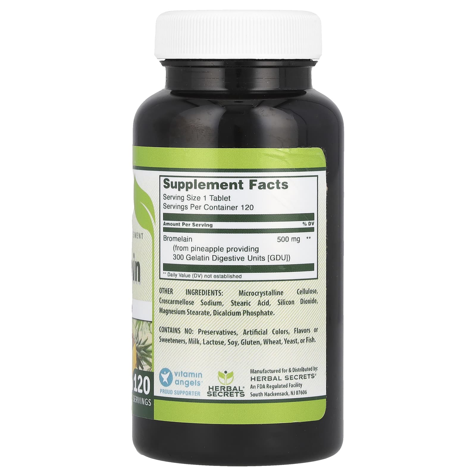 Herbal Secrets Bromelain – 120 comprimés — photo 2 sur 2