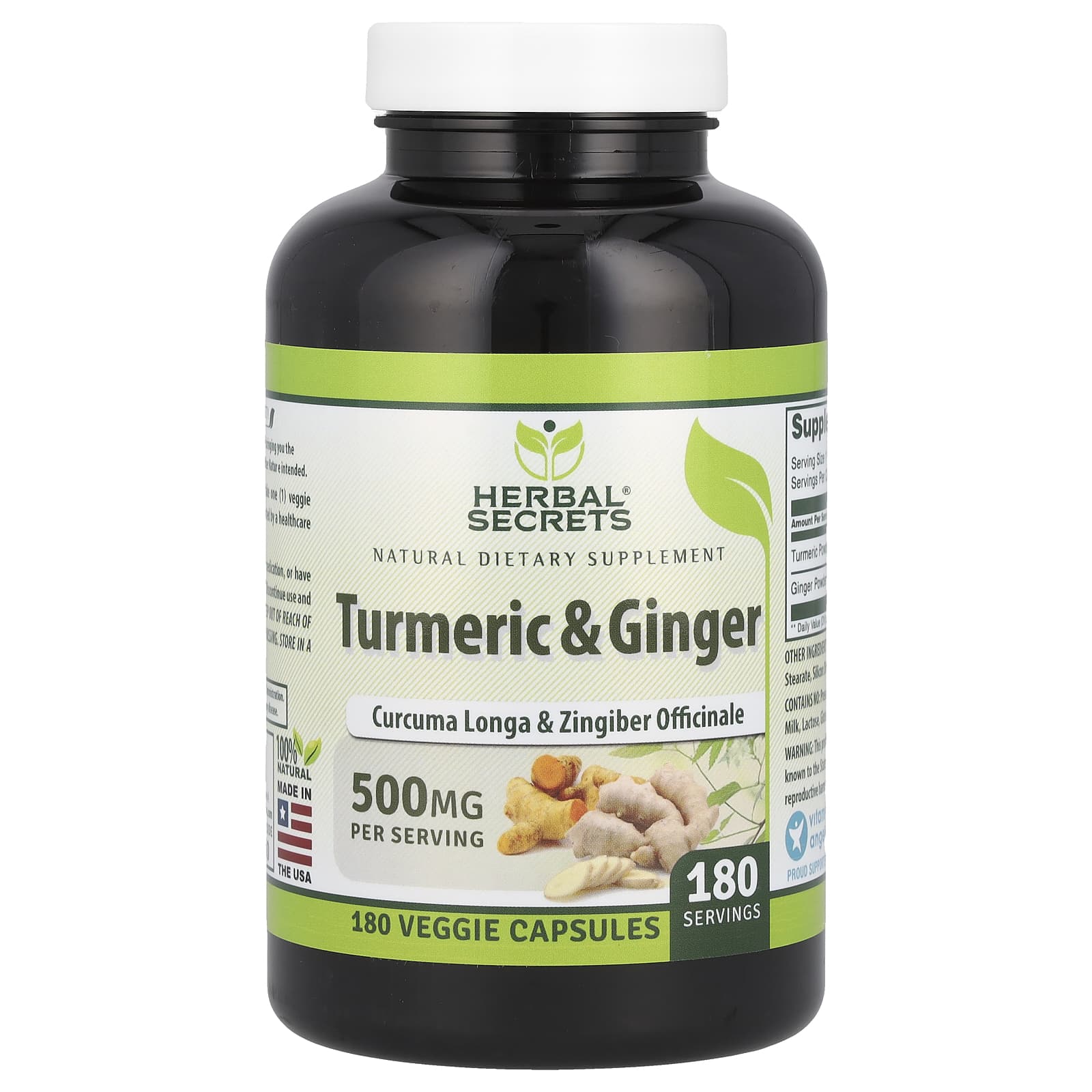 Herbal Secrets Turmeric & Ginger – 180 gélules végétales — Tunisie