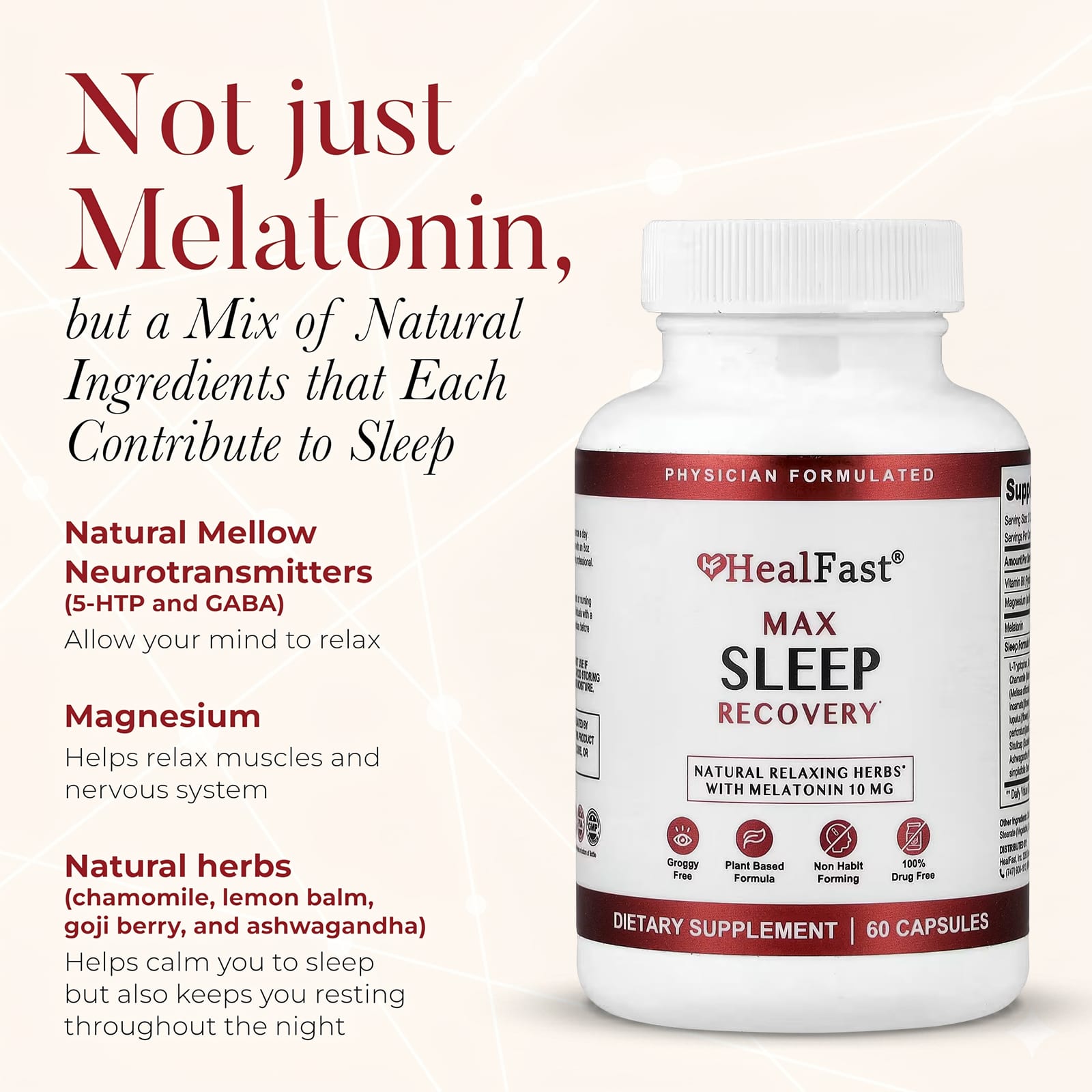 HealFast Max Sleep Recovery – 60 gélules — étiquette 2