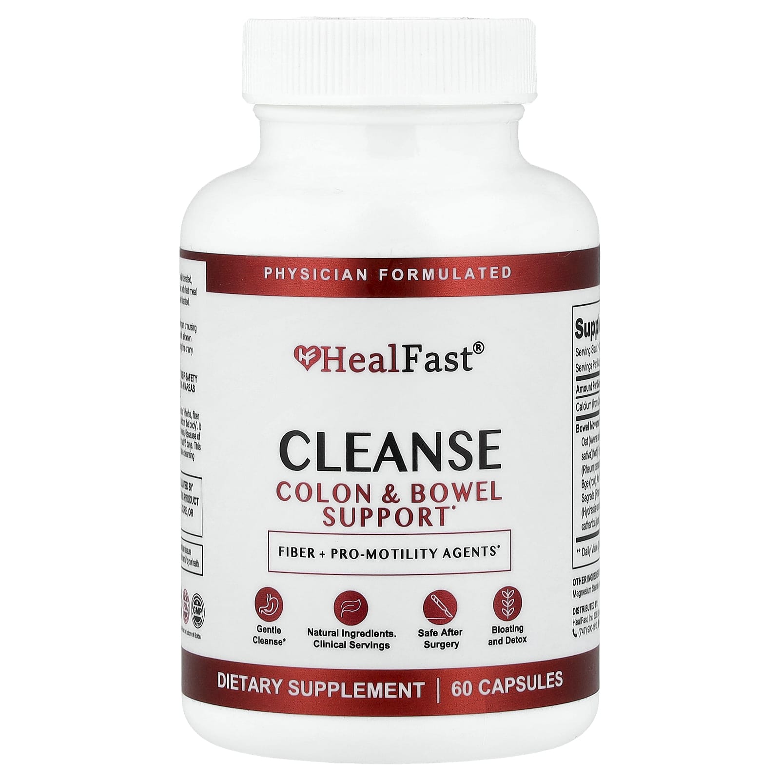 HealFast Cleanse, Colon & Bowel Support – 60 gélules — Tunisie