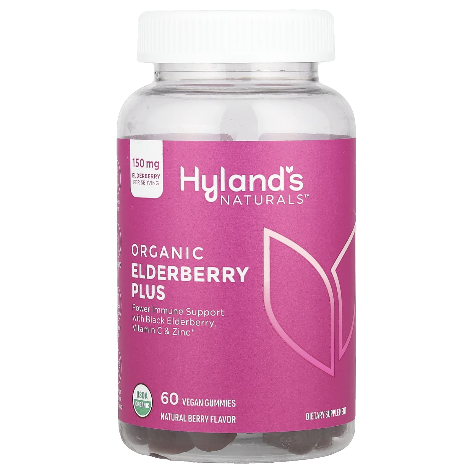 Hyland's Naturals Organic Elderberry Plus Gummies, Natural Berry, 60 Vegan Gummies – Organic Elderberry Plus Gummies — Tunisie
