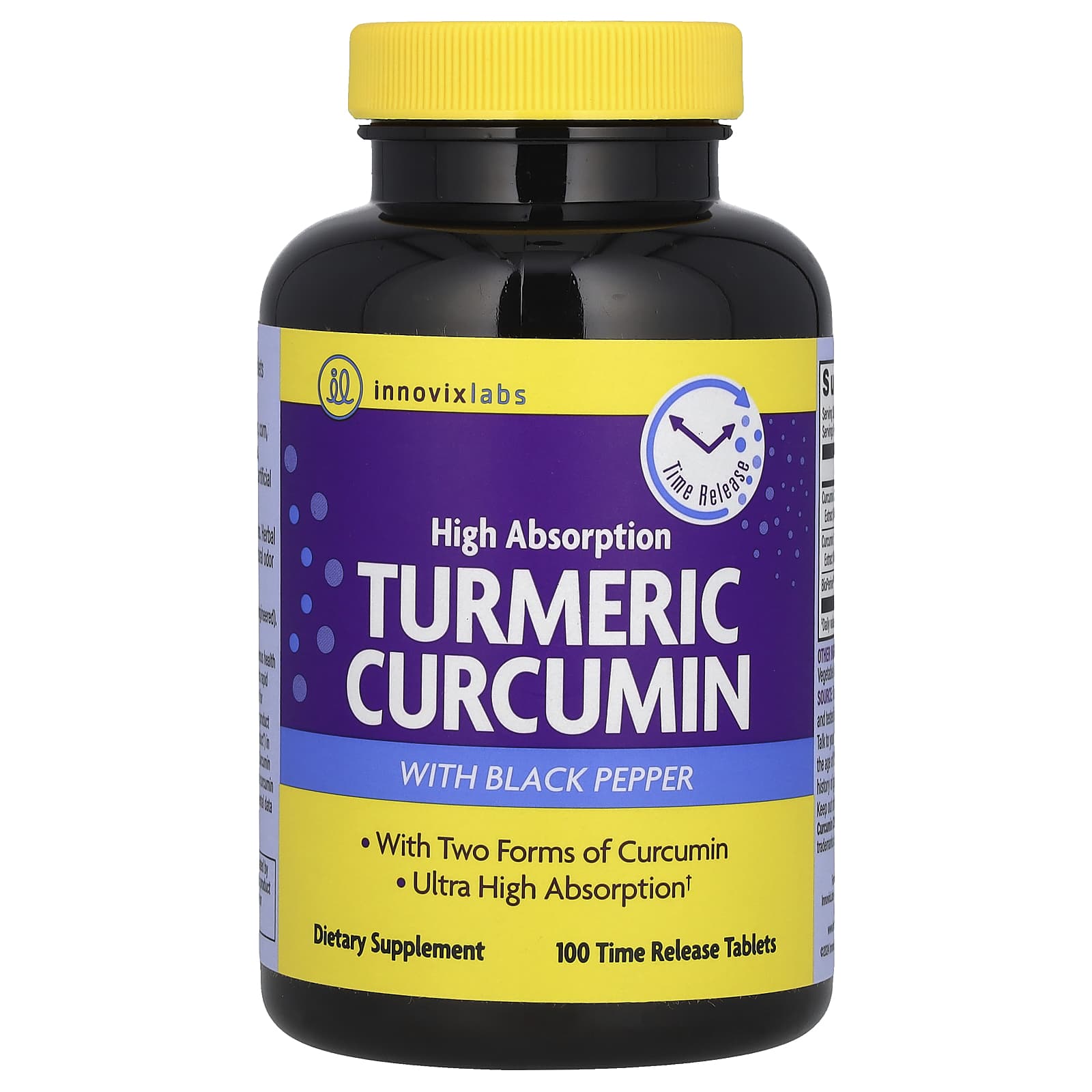 InnovixLabs Turmeric Curcumin, High Absorption, 100 Time Release Tablets — Tunisie