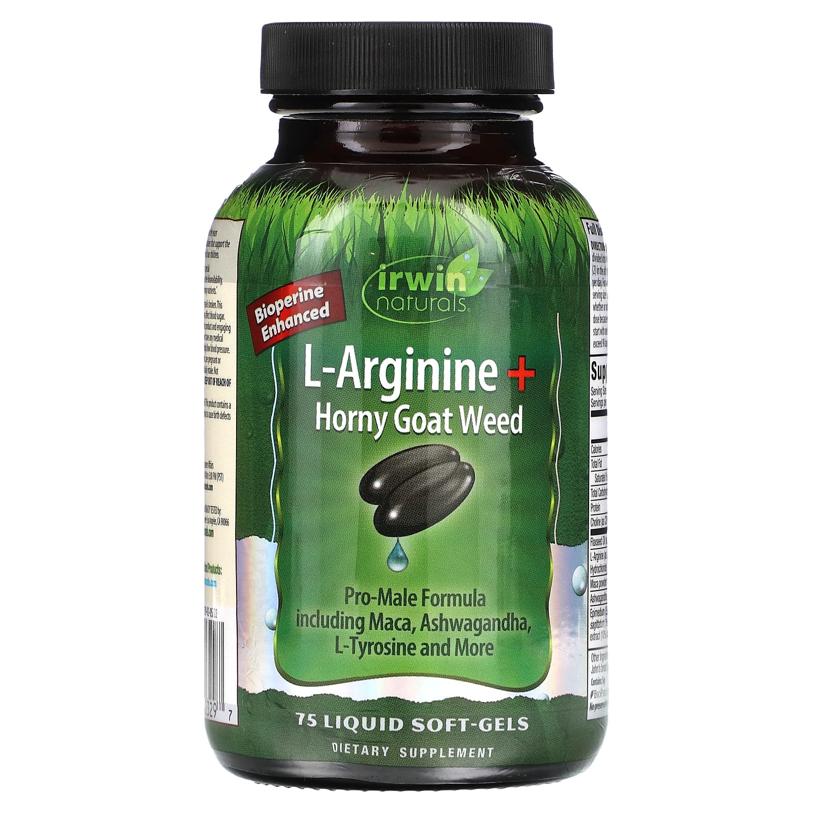 Irwin Naturals L-Arginine + Horny Goat Weed, 75 Liquid Soft-Gels — Tunisie