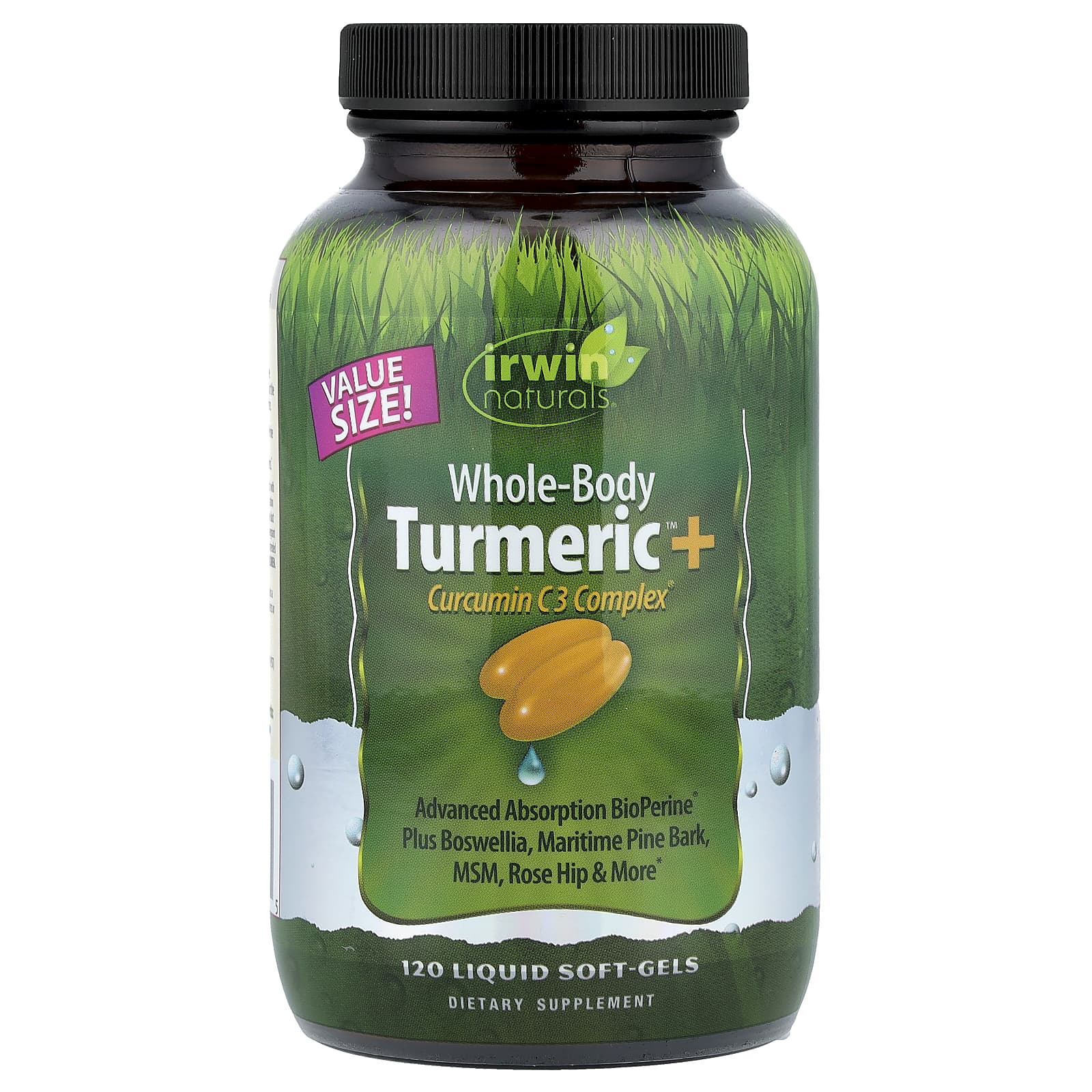Irwin Naturals Whole-Body Turmeric + Curcumin C3 Complex, 120 Liquid Soft-Gels — Tunisie