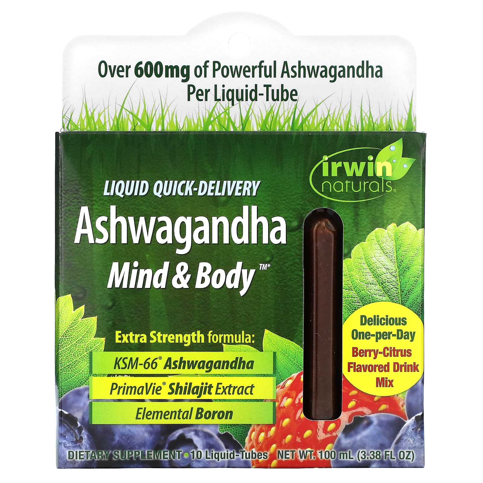 Irwin Naturals Ashwagandha Mind & Body – Berry-Citrus – 100 ml — Tunisie