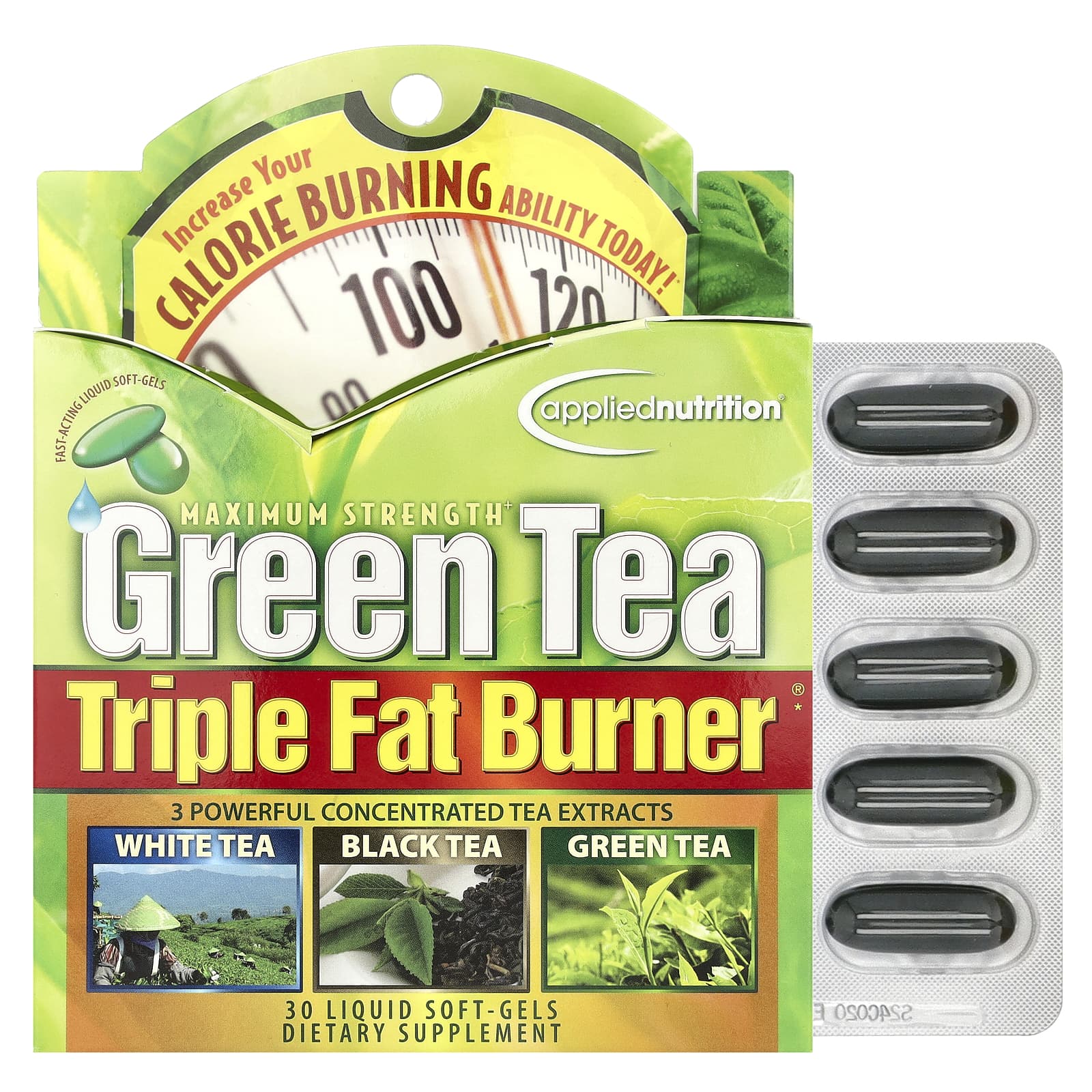 Applied Nutrition Maximum Strength, Green Tea Triple Fat Burner, 30 Liquid Soft-Gels — Tunisie