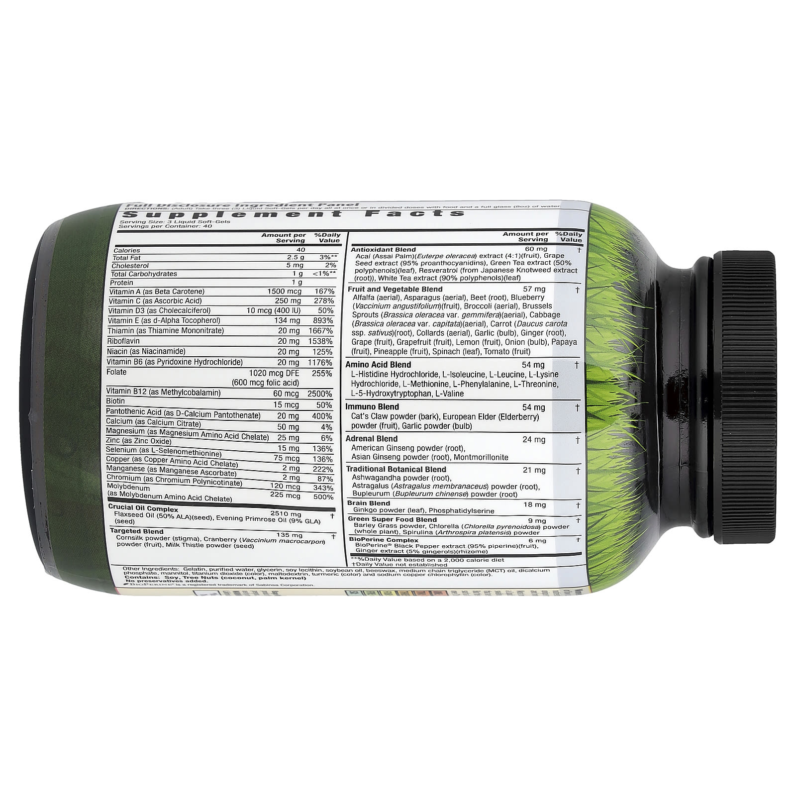 Irwin Naturals Women's Living Green Liquid-Gel Multi, 120 Liquid Soft-Gels — photo 2 sur 2
