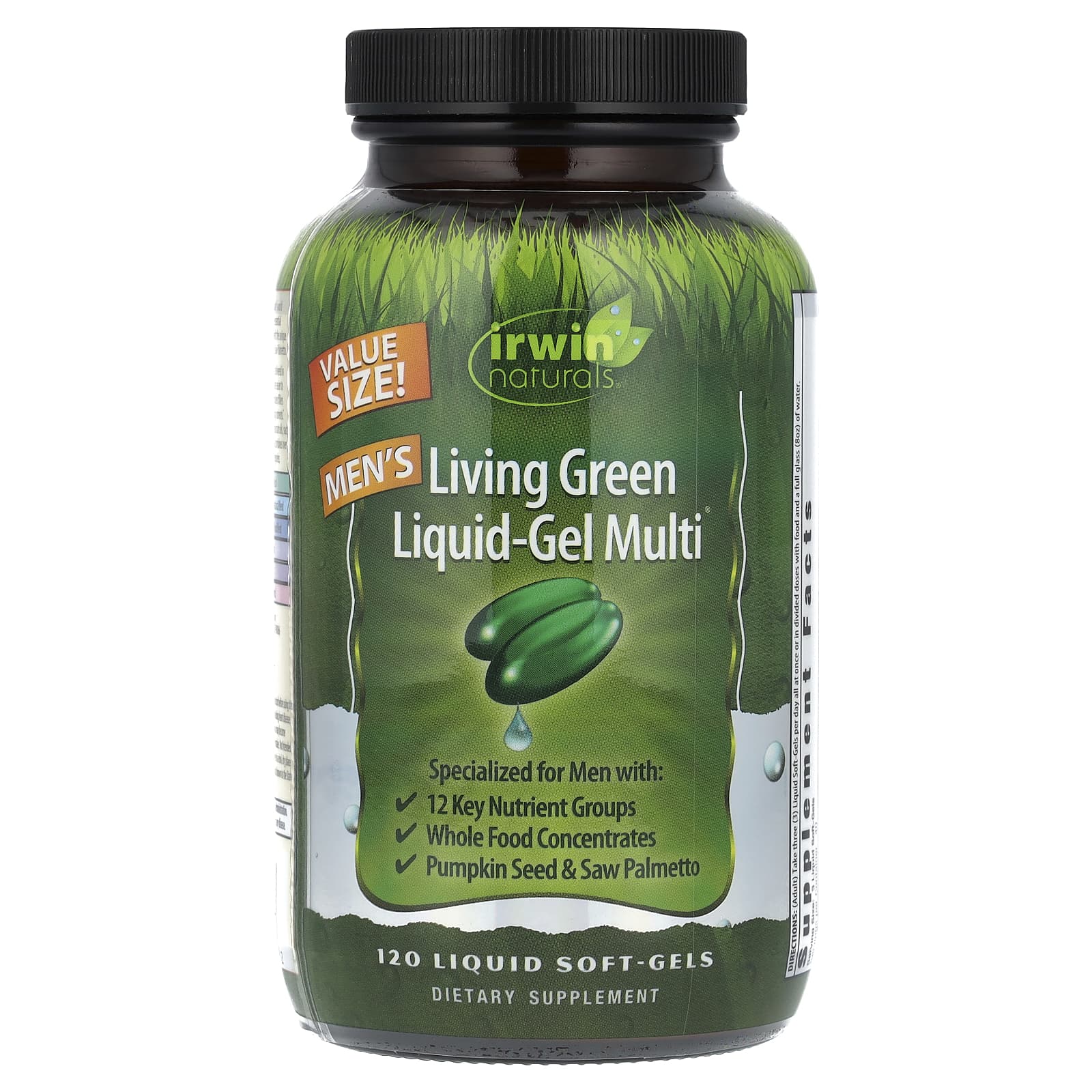 Irwin Naturals Men's Living Green Liquid-Gel Multi, 120 Liquid Soft-Gels — Tunisie