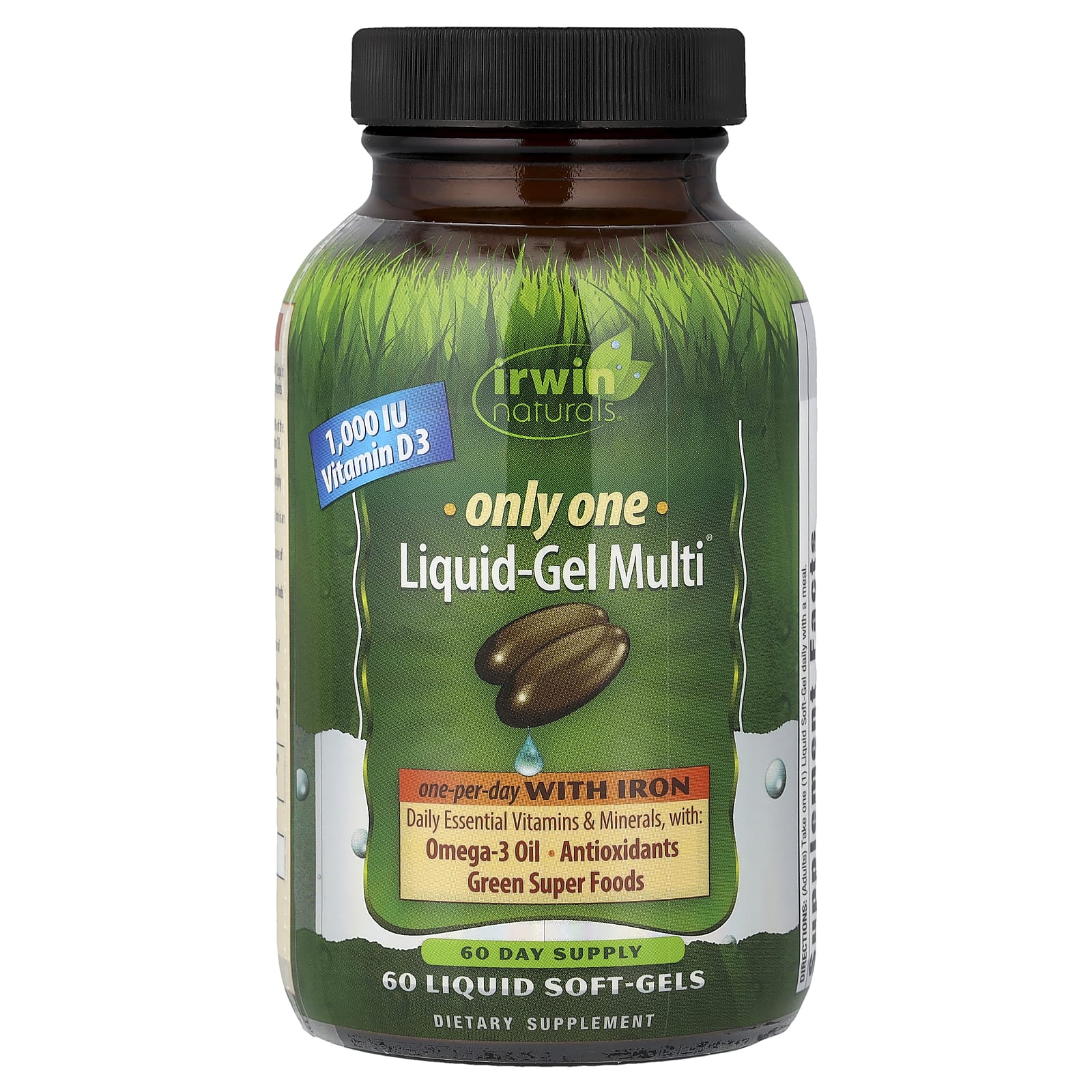 Irwin Naturals Only One, Liquid-Gel Multi, With Iron, 60 Liquid Soft-Gels — Tunisie
