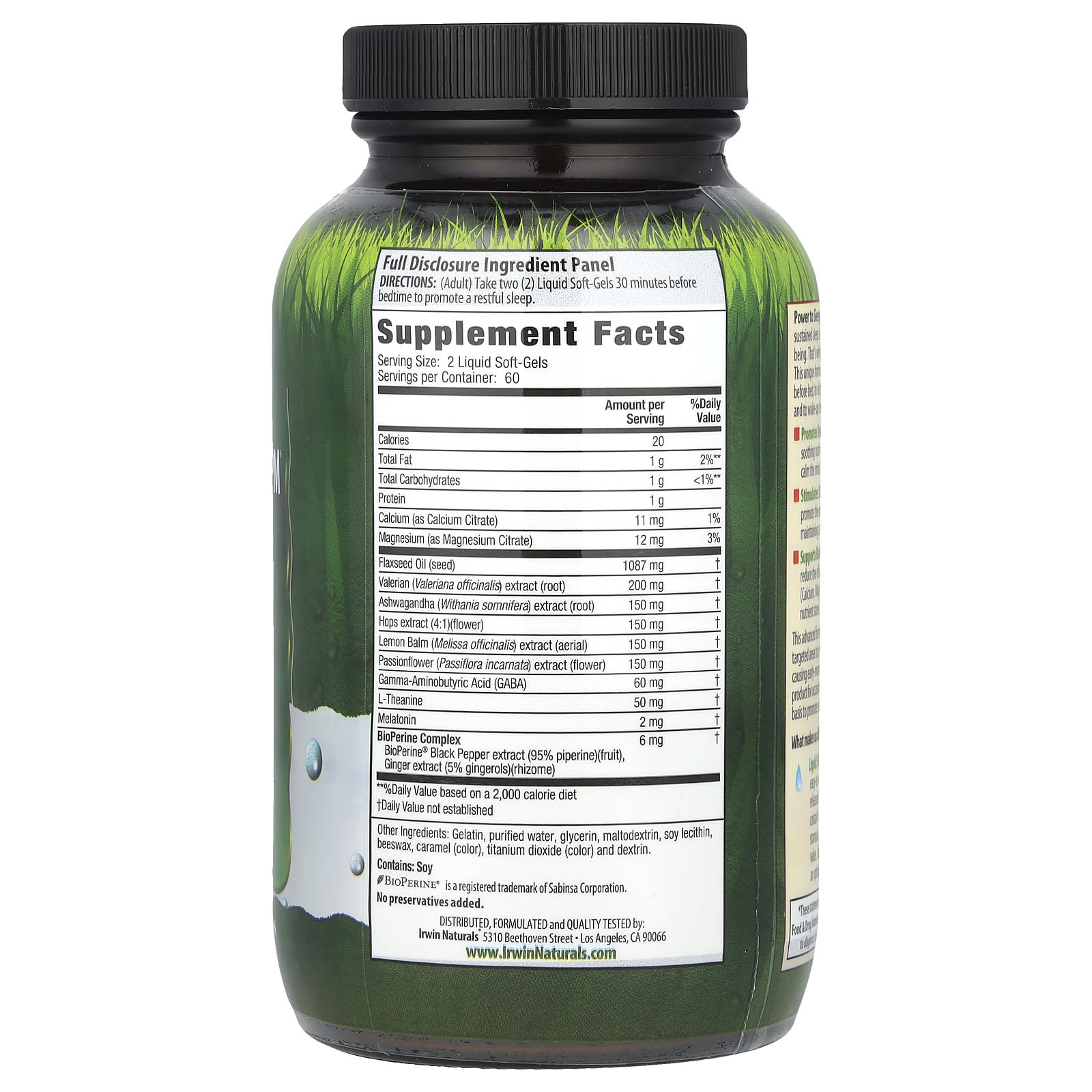 Irwin Naturals Power to Sleep PM, 120 Liquid Soft-Gels — photo 2 sur 2