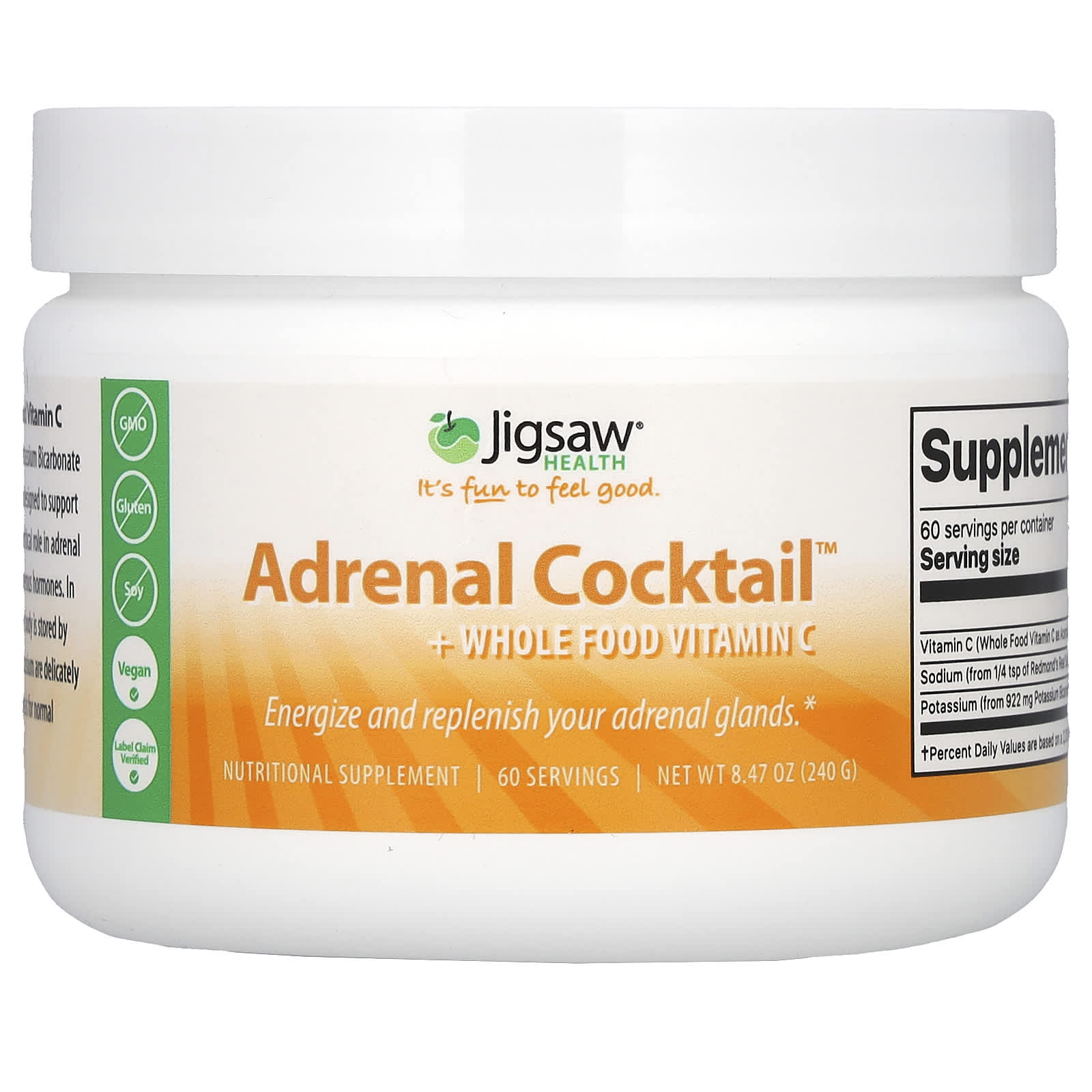 Jigsaw Health Adrenal Cocktail + Wholefood Vitamin C – 240 g — Tunisie