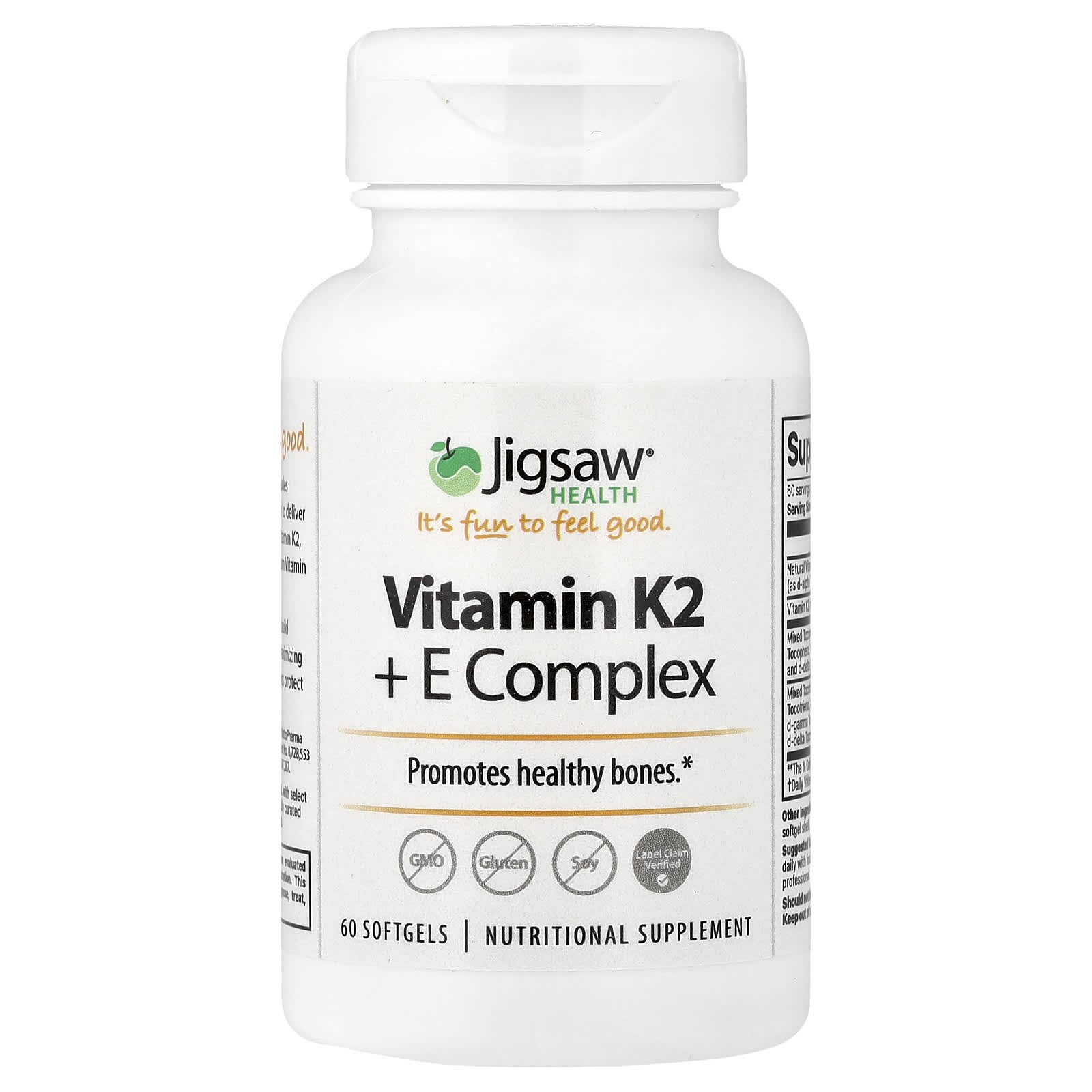 Jigsaw Health Vitamin K2 + E Complex – 60 capsules molles — Tunisie