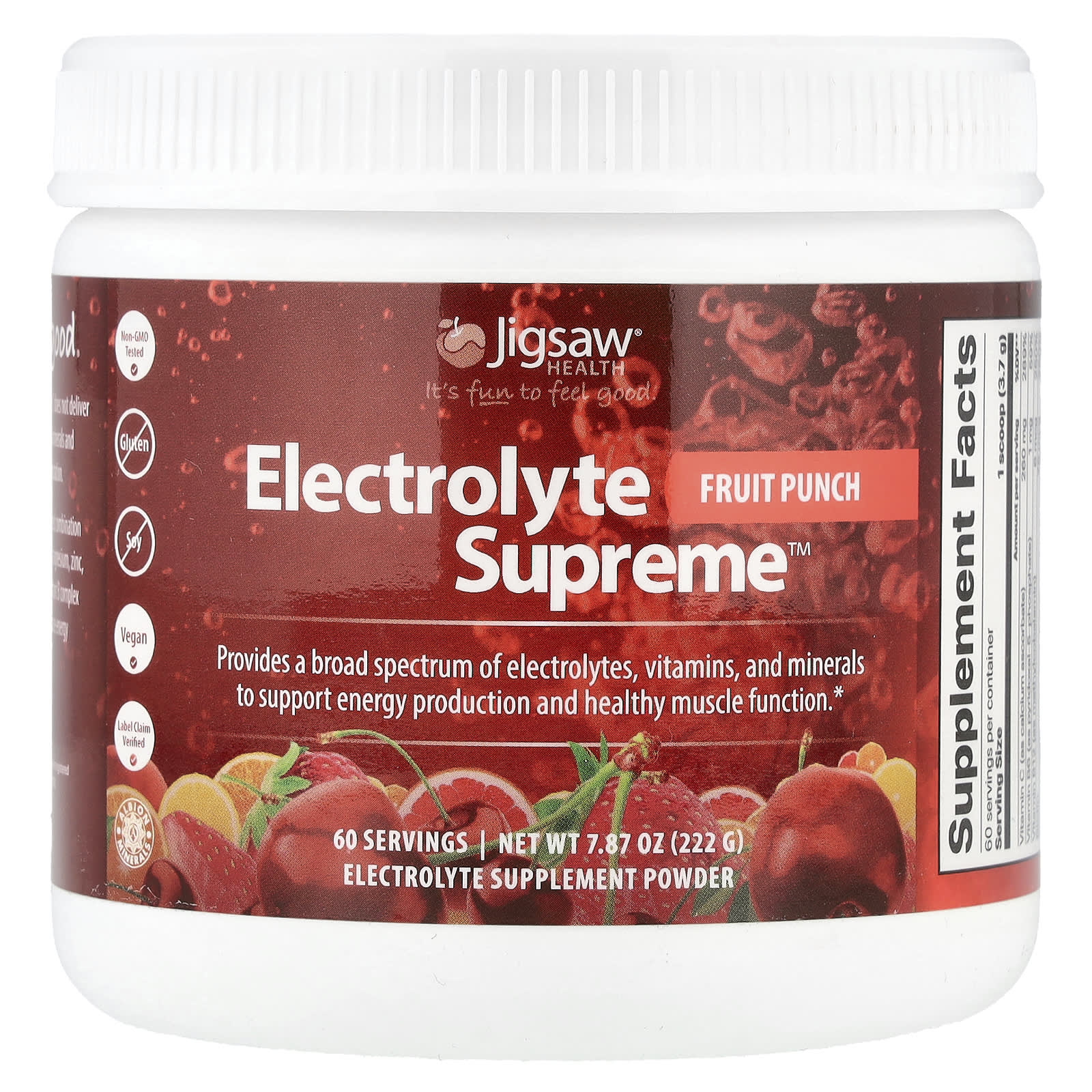 Jigsaw Health Electrolyte Supreme – Fruit Punch – 222 g — Tunisie