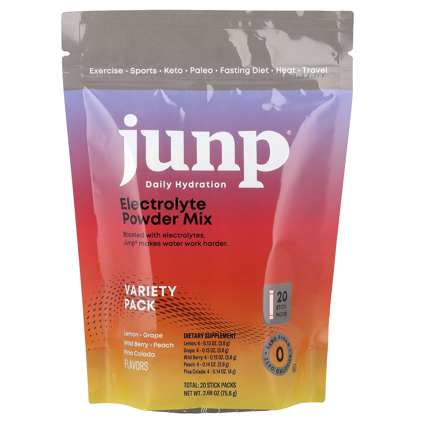 JUNP Hydration Electrolyte Powder Mix, Variety Pack – 75,6 g — Tunisie