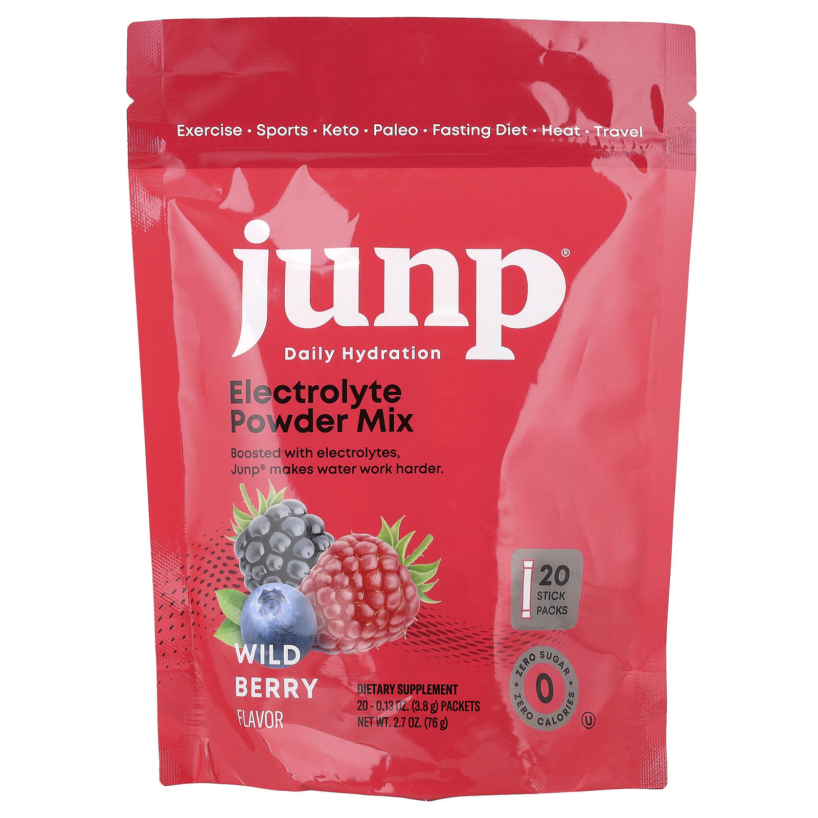 JUNP Hydration Electrolyte Powder Mix – Wild Berry – 3,8 g — Tunisie