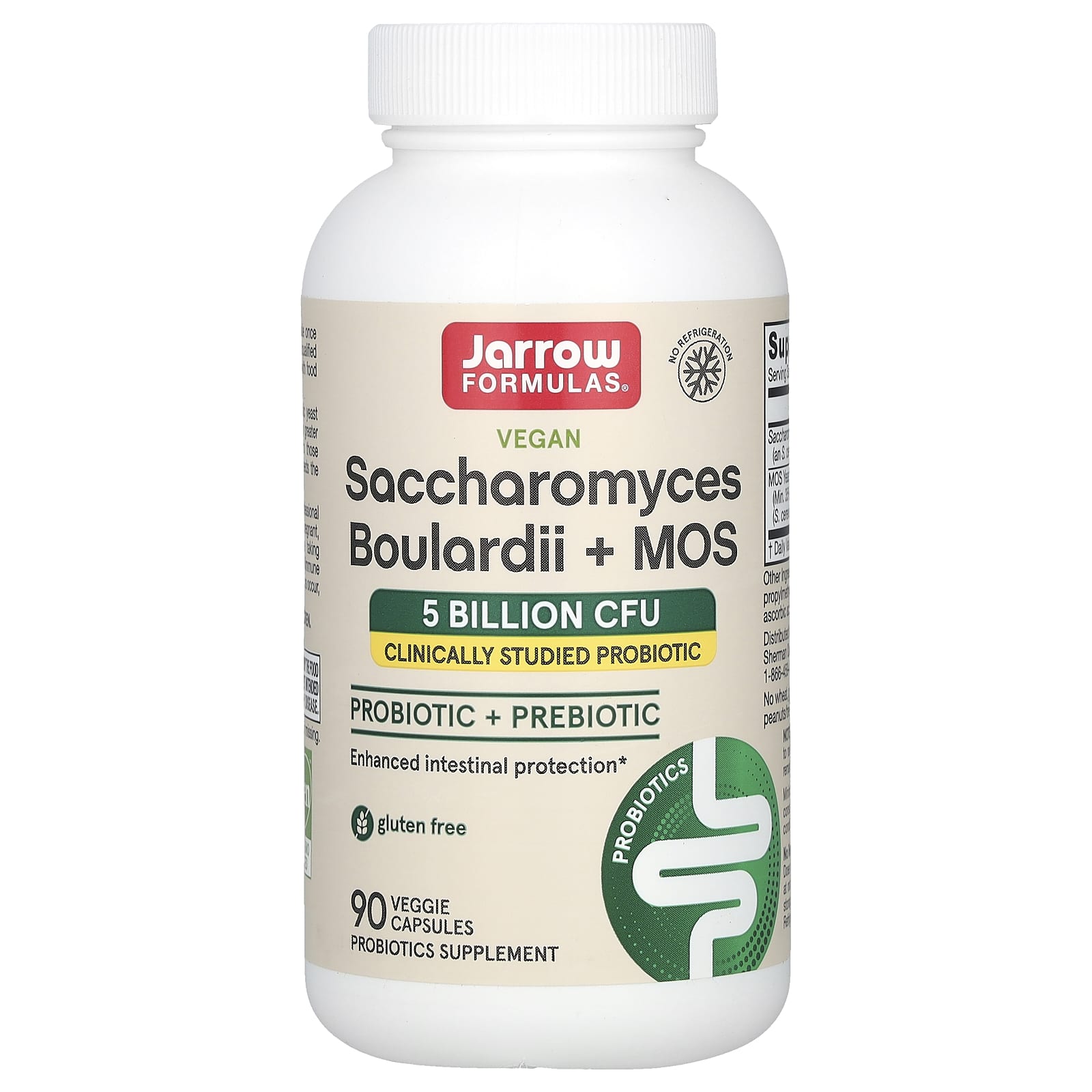 Jarrow Formulas Vegan Saccharomyces Boulardii + MOS – 90 gélules végétales — Tunisie