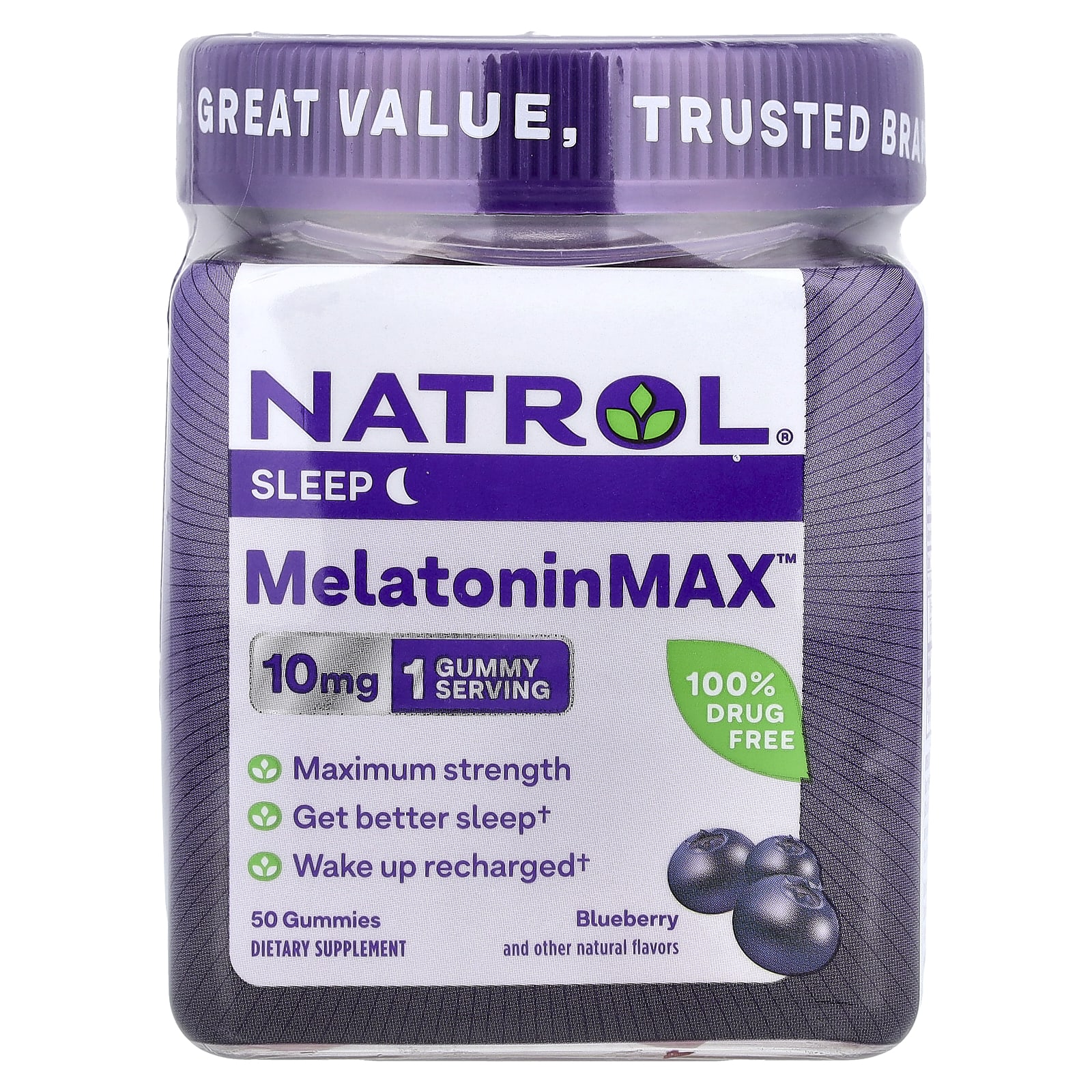 Natrol MelatoninMax – Blueberry – 50 gommes — Tunisie