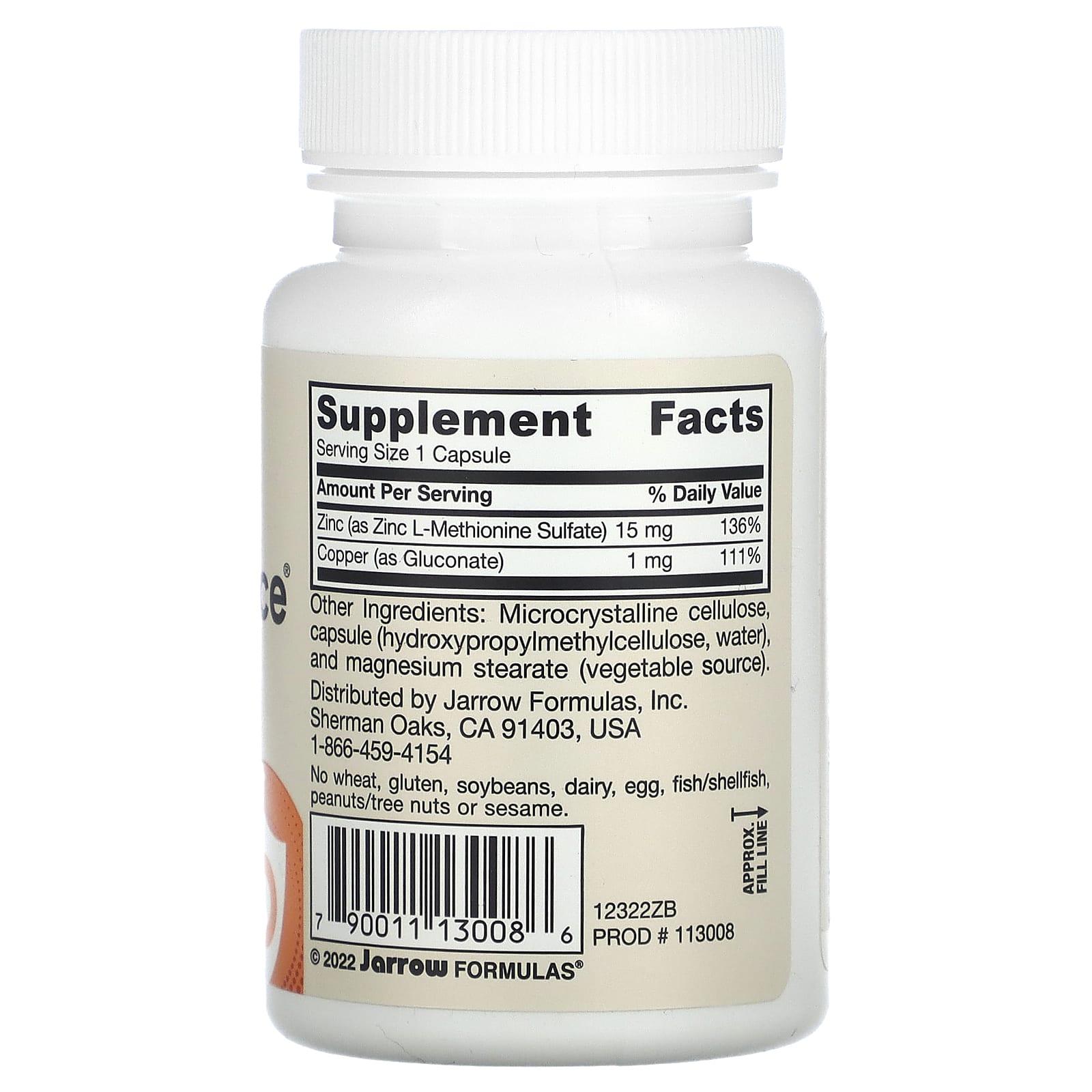 Jarrow Formulas Vegan Zinc Balance – 100 gélules végétales — photo 2 sur 2