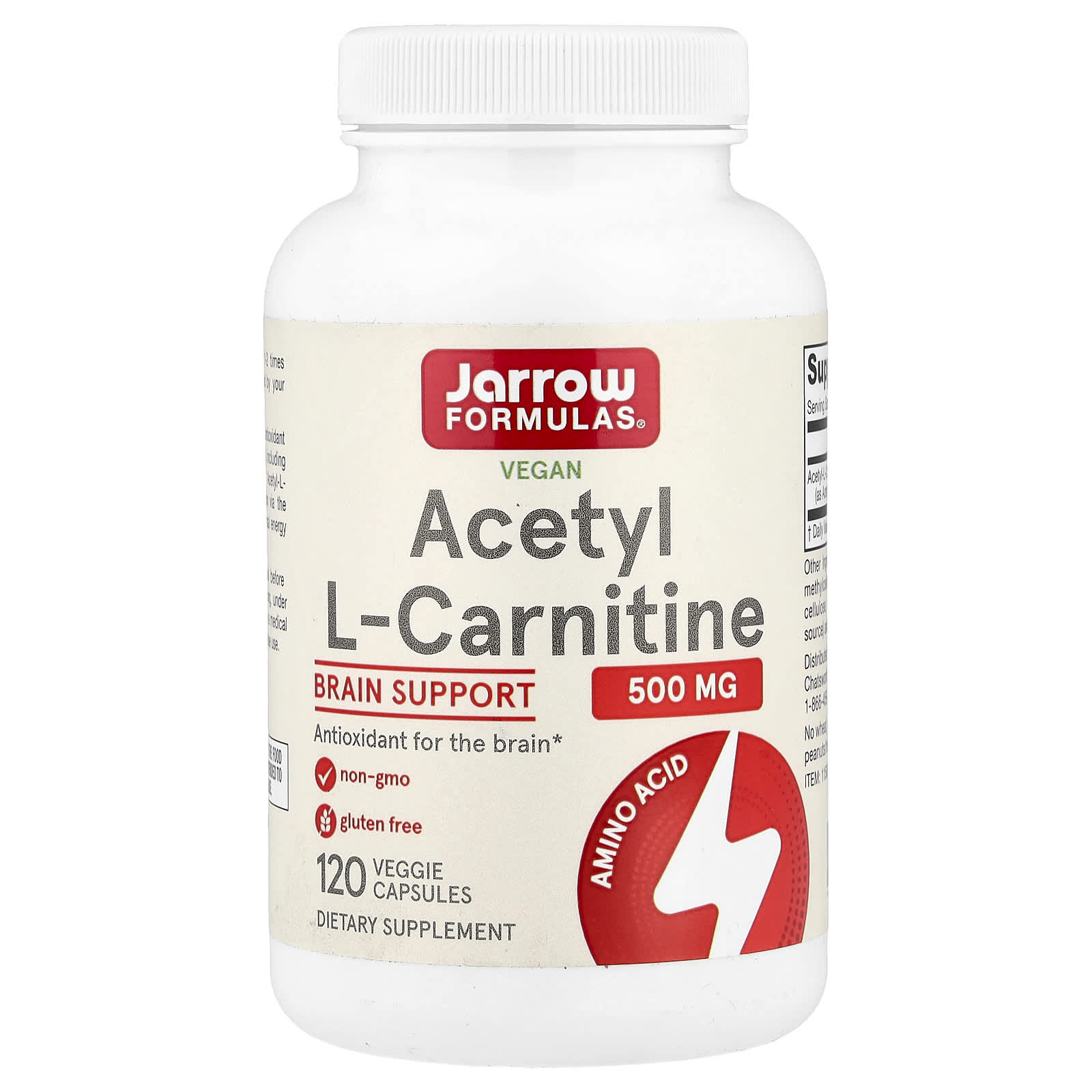 Jarrow Formulas Vegan Acetyl L-Carnitine – 120 gélules végétales — Tunisie