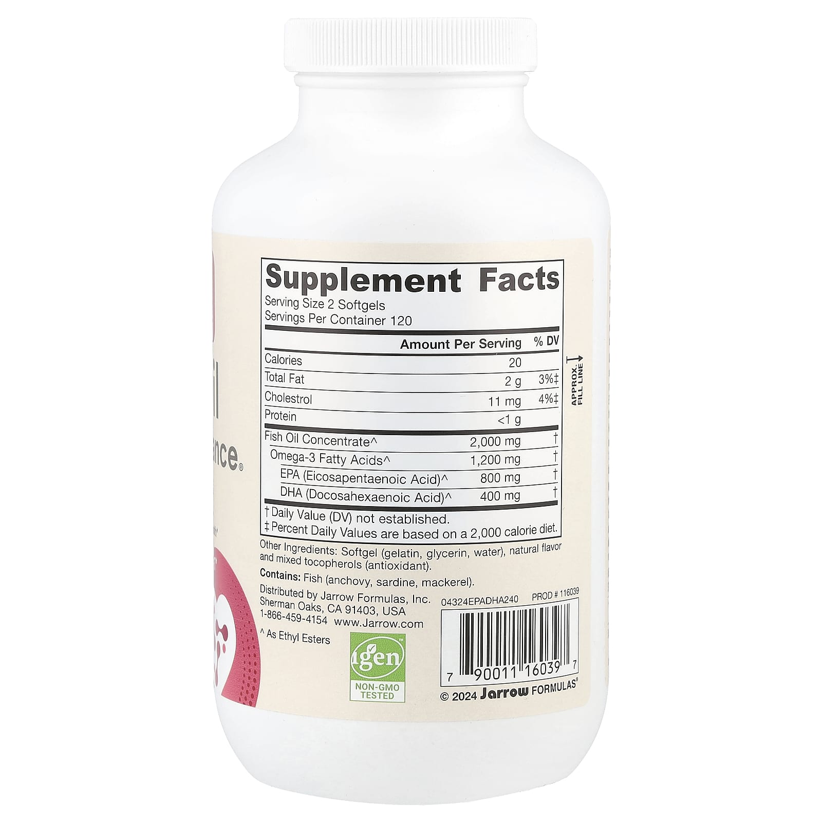 Jarrow Formulas Fish Oil EPA-DHA Balance – 240 capsules molles — photo 2 sur 2