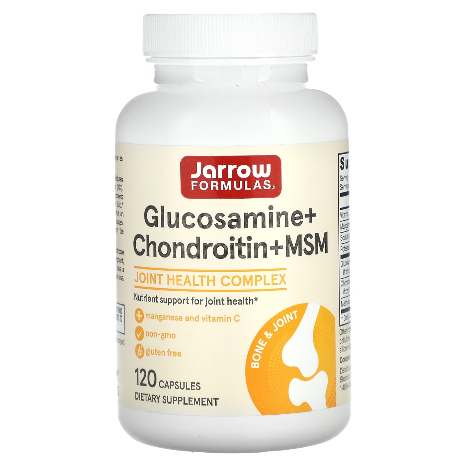 Jarrow Formulas Glucosamine + Chondroitin + MSM – 120 gélules — Tunisie