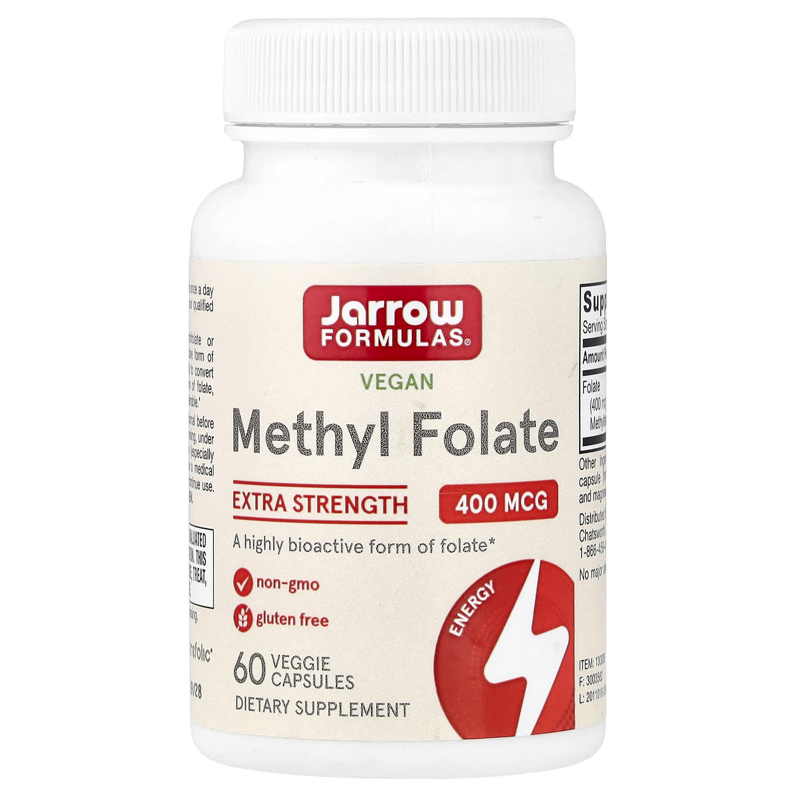 Jarrow Formulas Vegan Methyl Folate – 60 gélules végétales — Tunisie