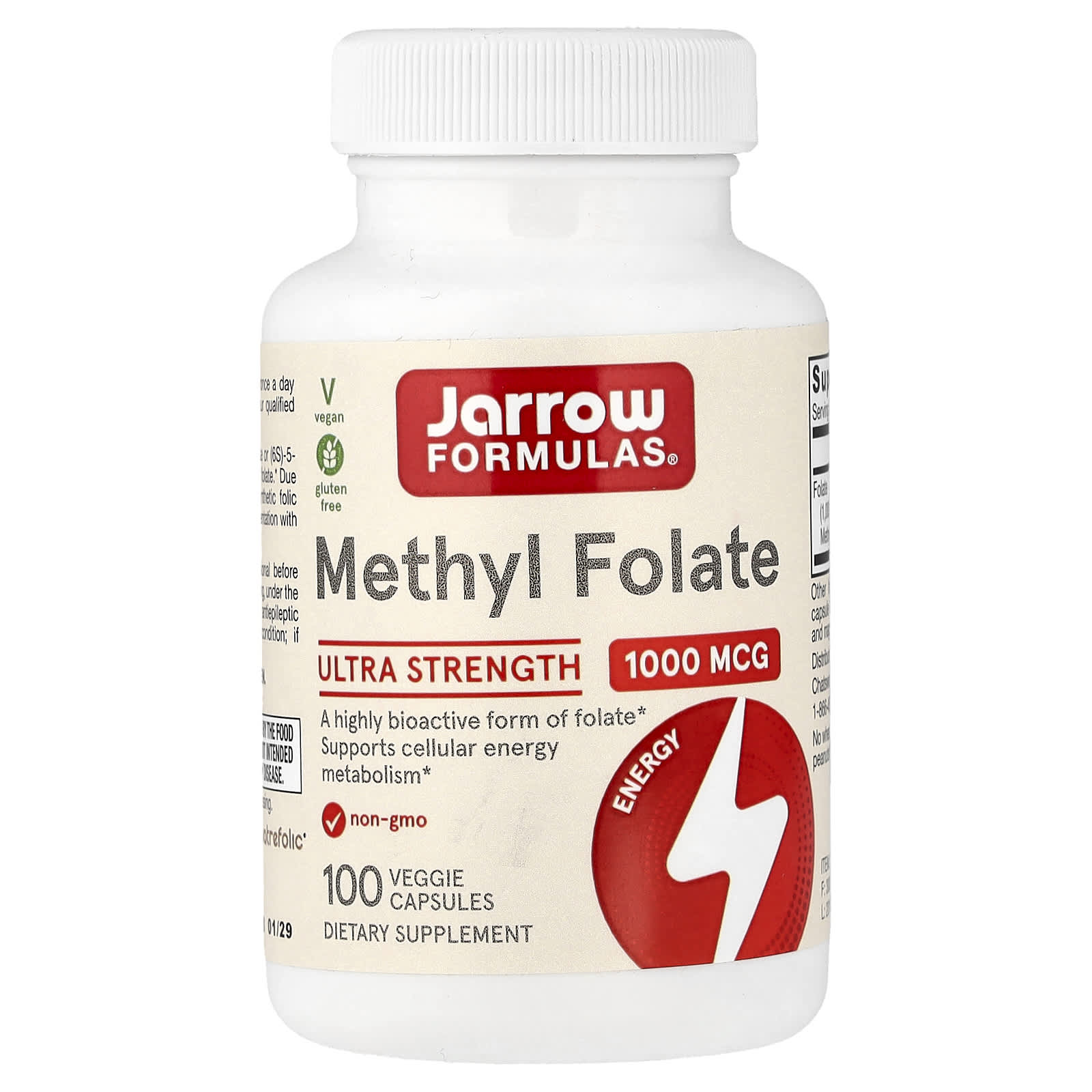 Jarrow Formulas Methyl Folate – 100 gélules végétales — Tunisie
