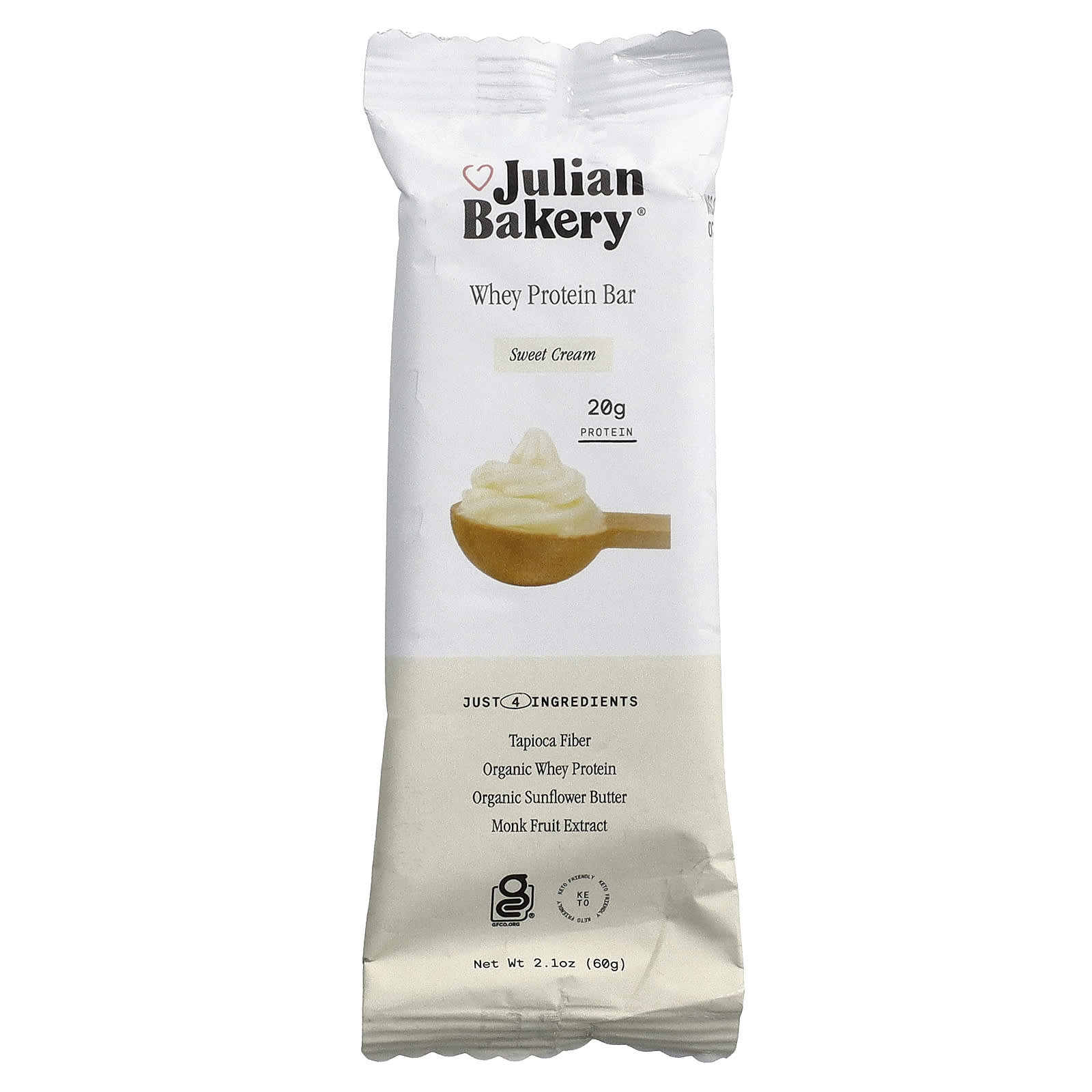 Julian Bakery Whey Protein Bar – Sweet Cream – 60 g — étiquette 1