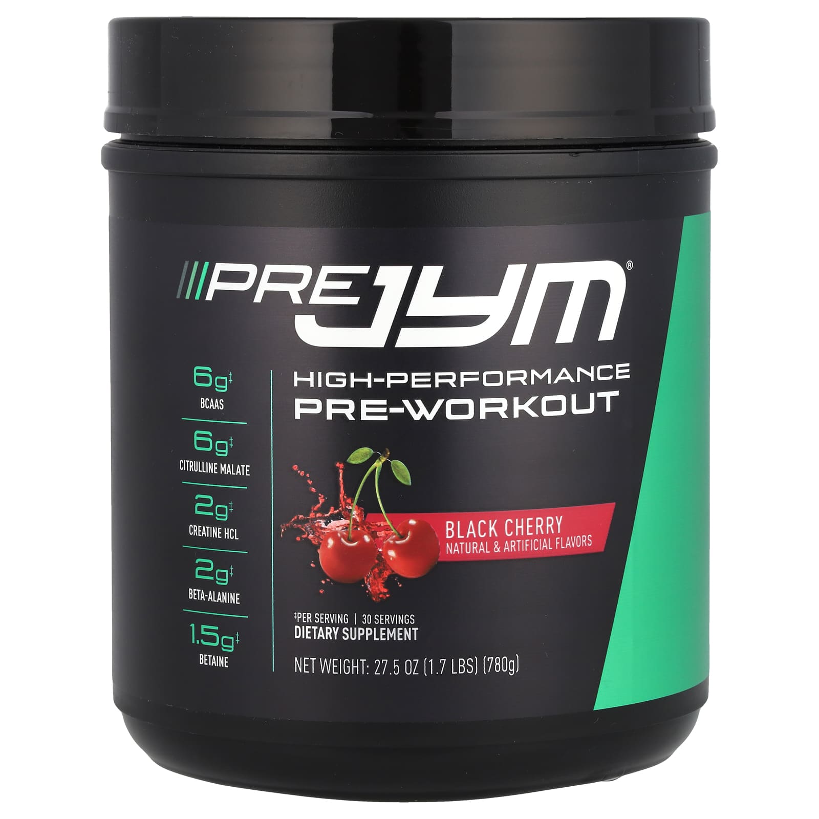 JYM Supplement Science Pre JYM, High-Performance Pre-Workout – Black Cherry – 780 g — Tunisie