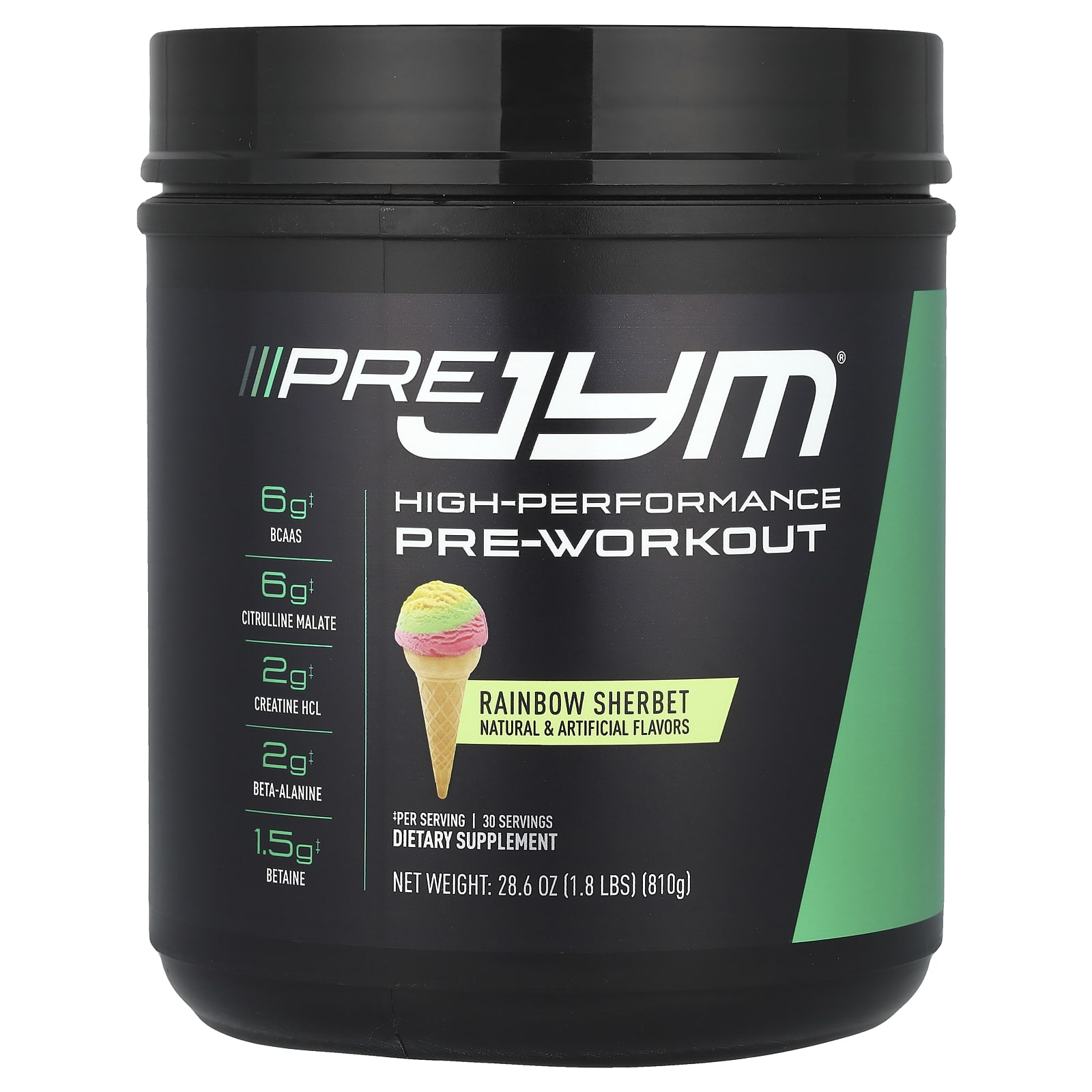 JYM Supplement Science Pre JYM, High-Performance Pre-Workout, Rainbow Sherbet – 810 g — Tunisie