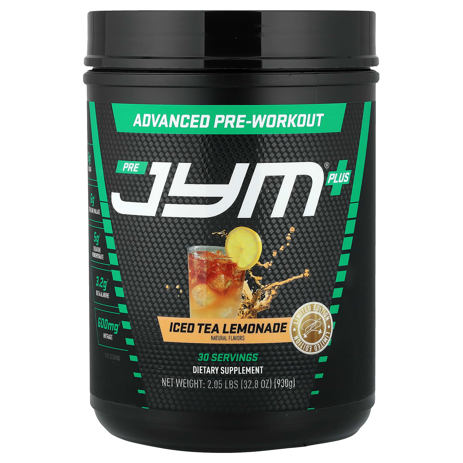 JYM Supplement Science Pre JYM Plus, Advanced Pre-Workout – Iced Tea Lemonade – 930 g — Tunisie