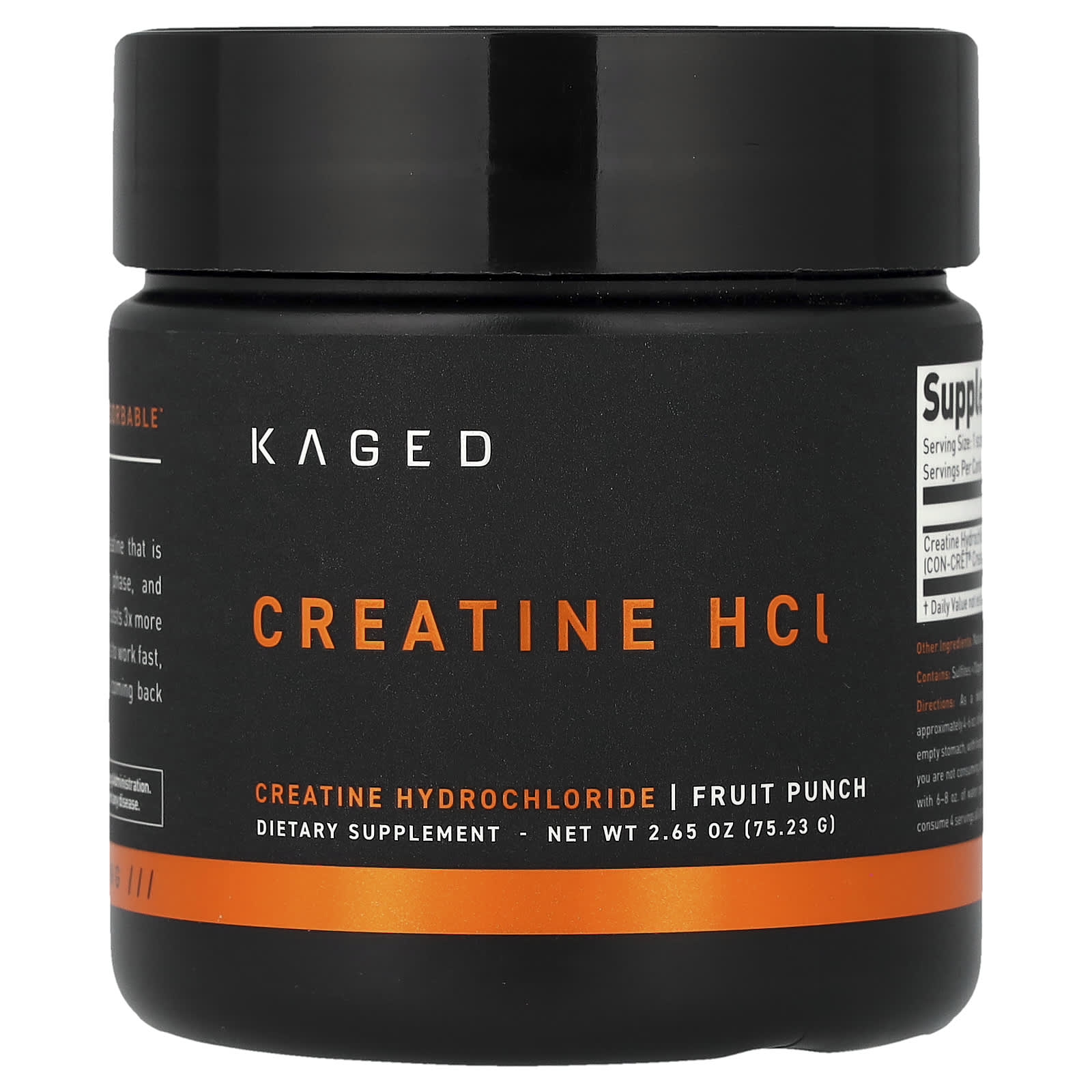 Kaged Creatine HCl – Fruit Punch – 75,23 g — Tunisie