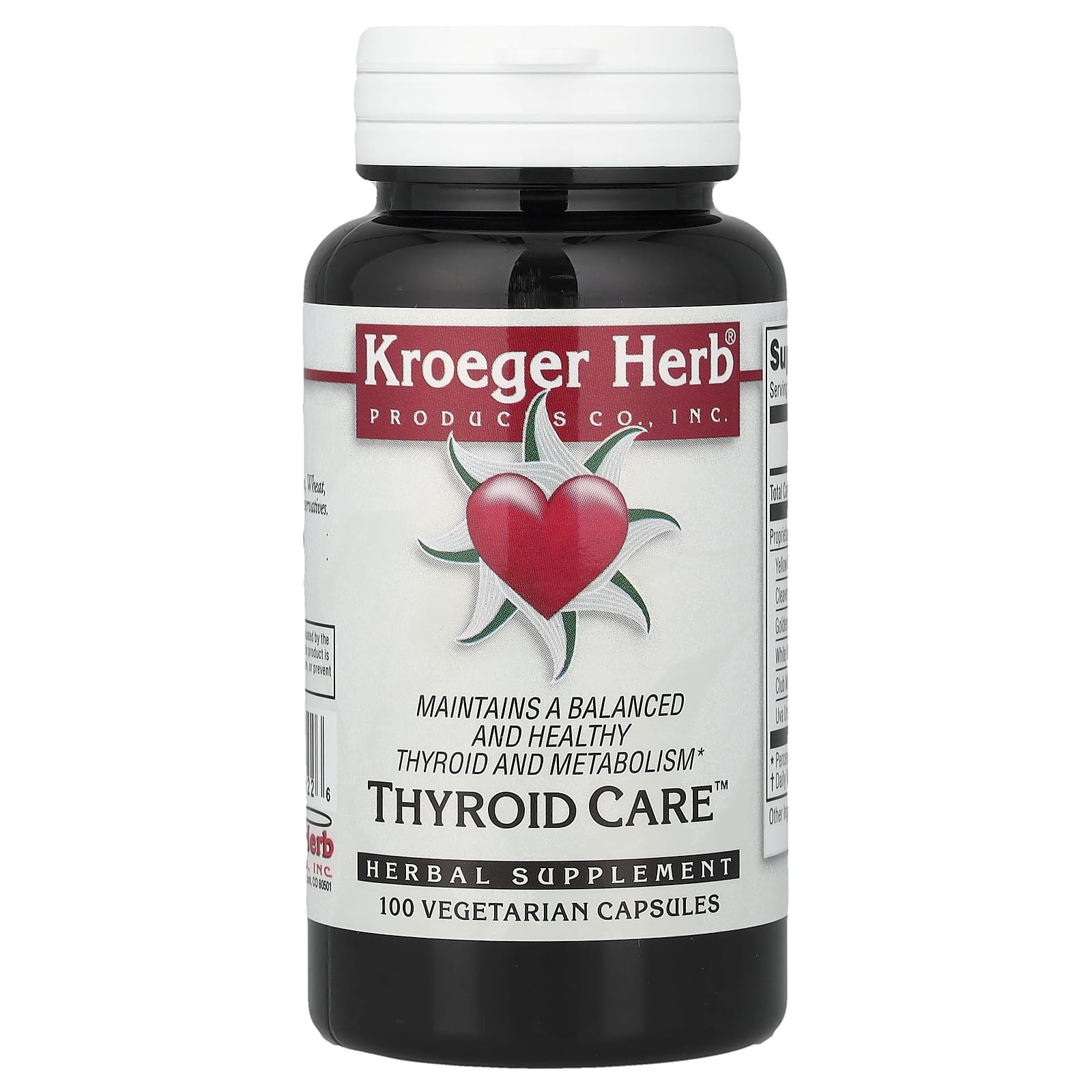 Kroeger Herb Co Thyroid Care – 100 gélules végétales — Tunisie