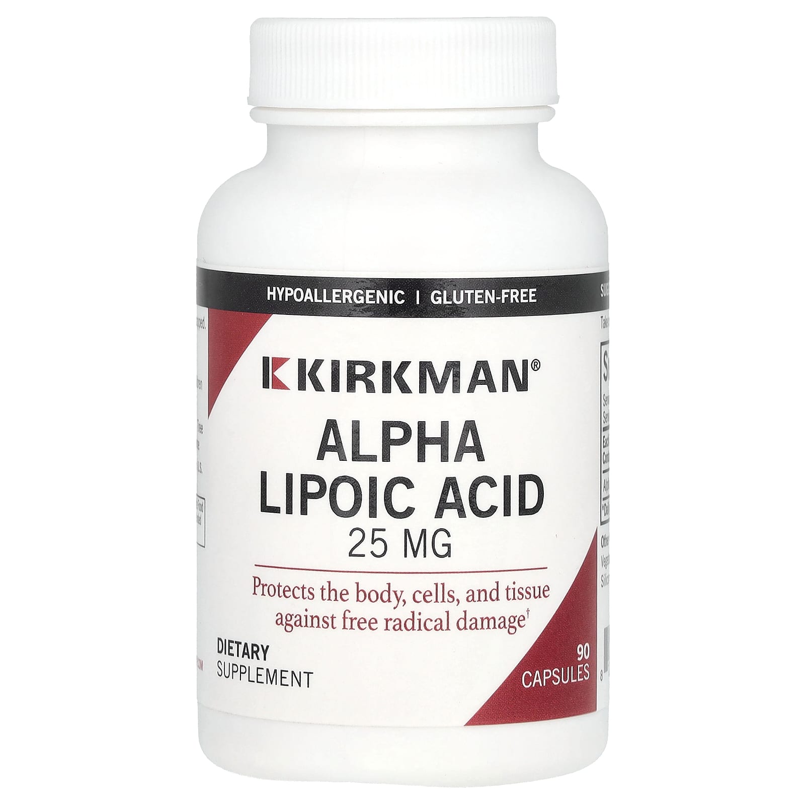 Kirkman Labs Alpha Lipoic Acid – 25 mg – 90 gélules — Tunisie