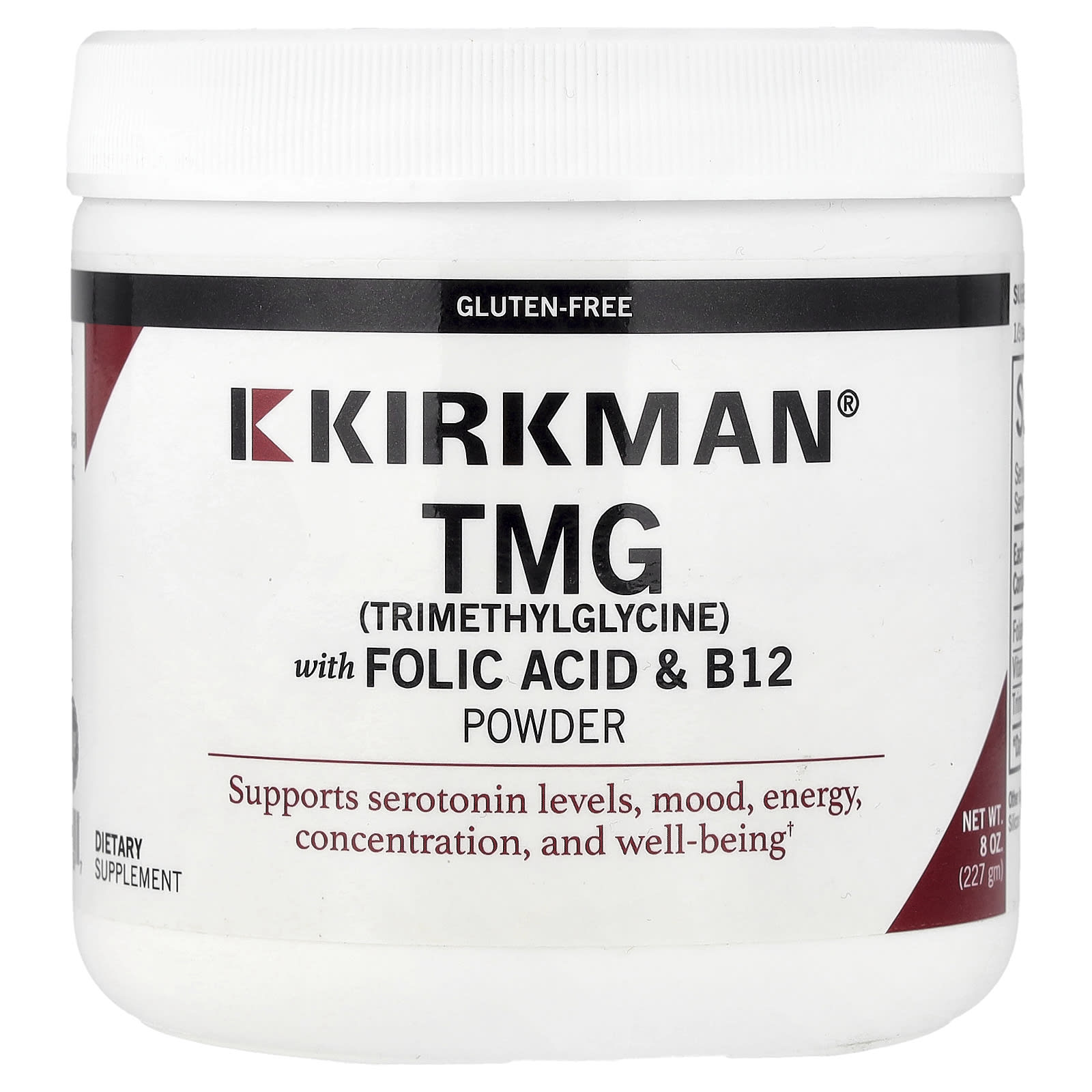 Kirkman Labs TMG with Folic Acid & B12 Powder – 227 g — Tunisie