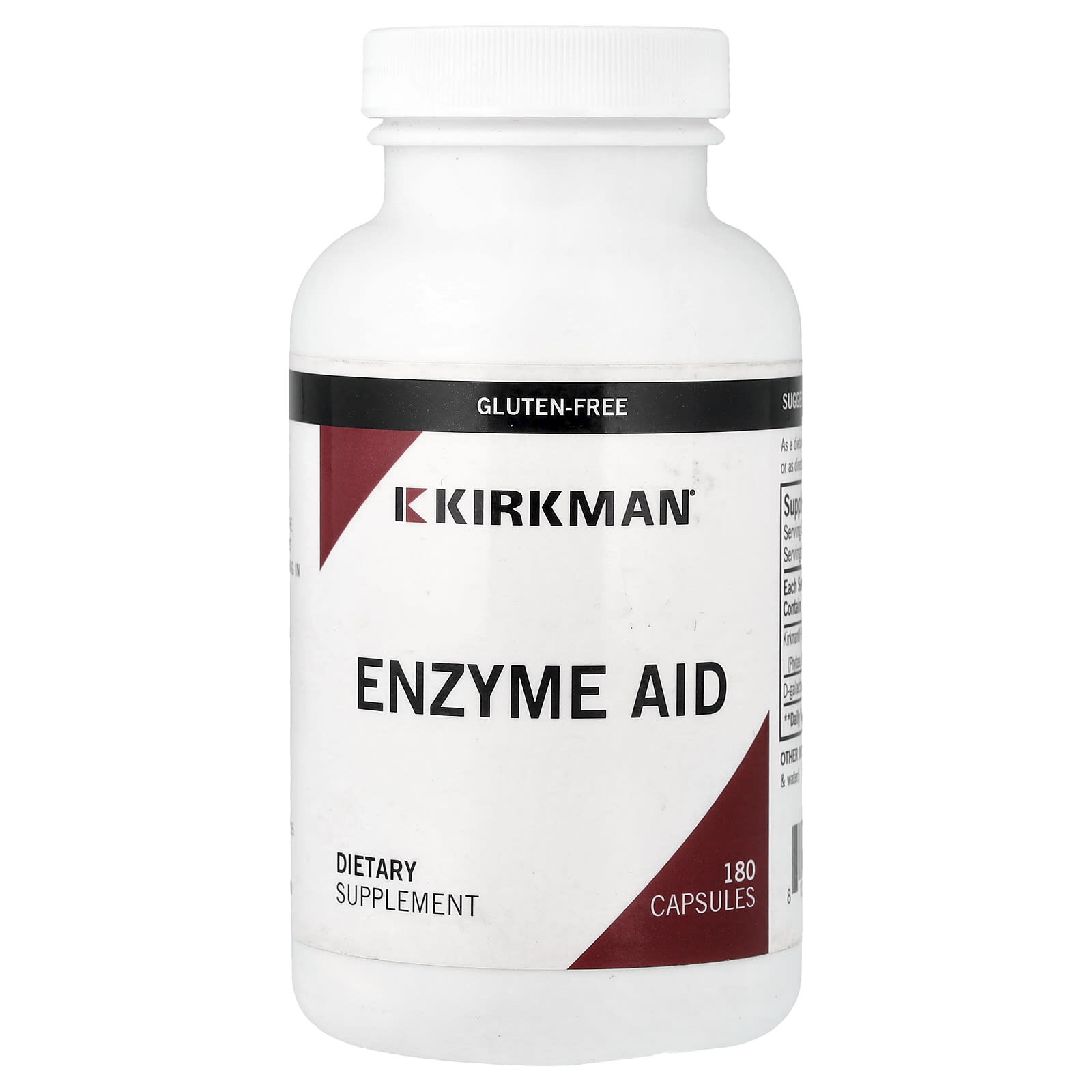Kirkman Labs Enzyme Aid – 180 gélules — Tunisie