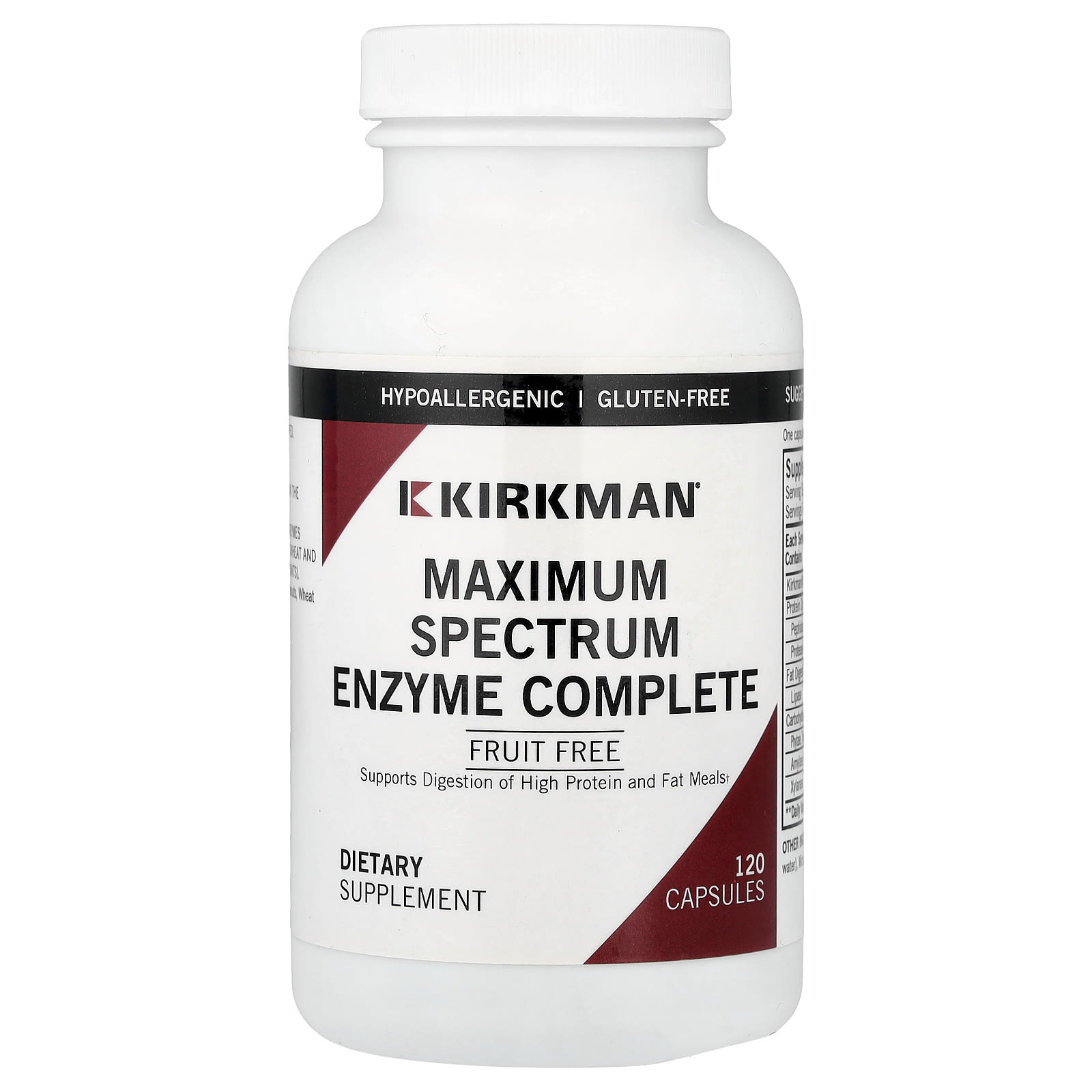Kirkman Labs Maximum Spectrum Enzyme Complete – 120 gélules — Tunisie